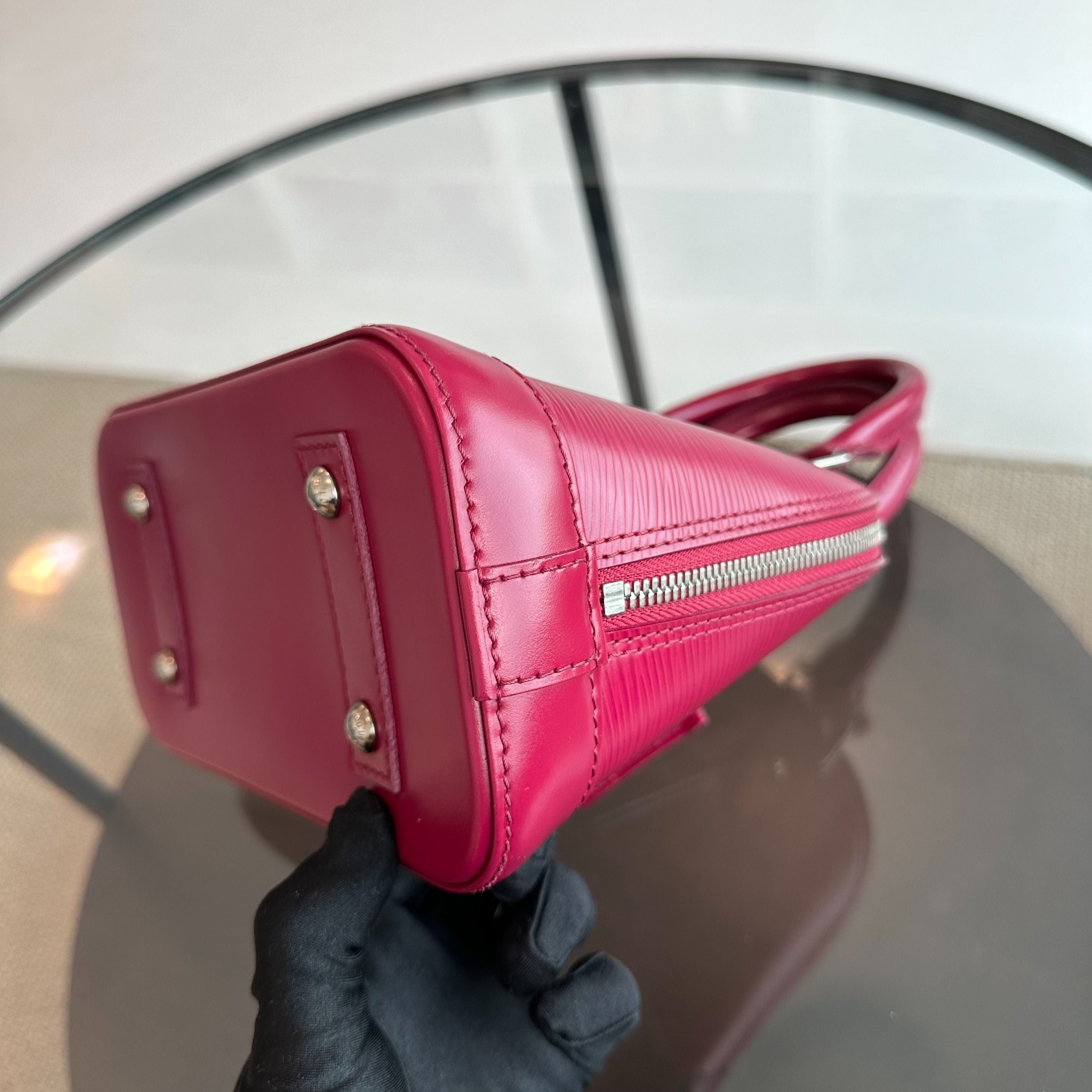 LV Alma BB EPI Leather Plum SHW Louis Vuitton - Luxury Evermore