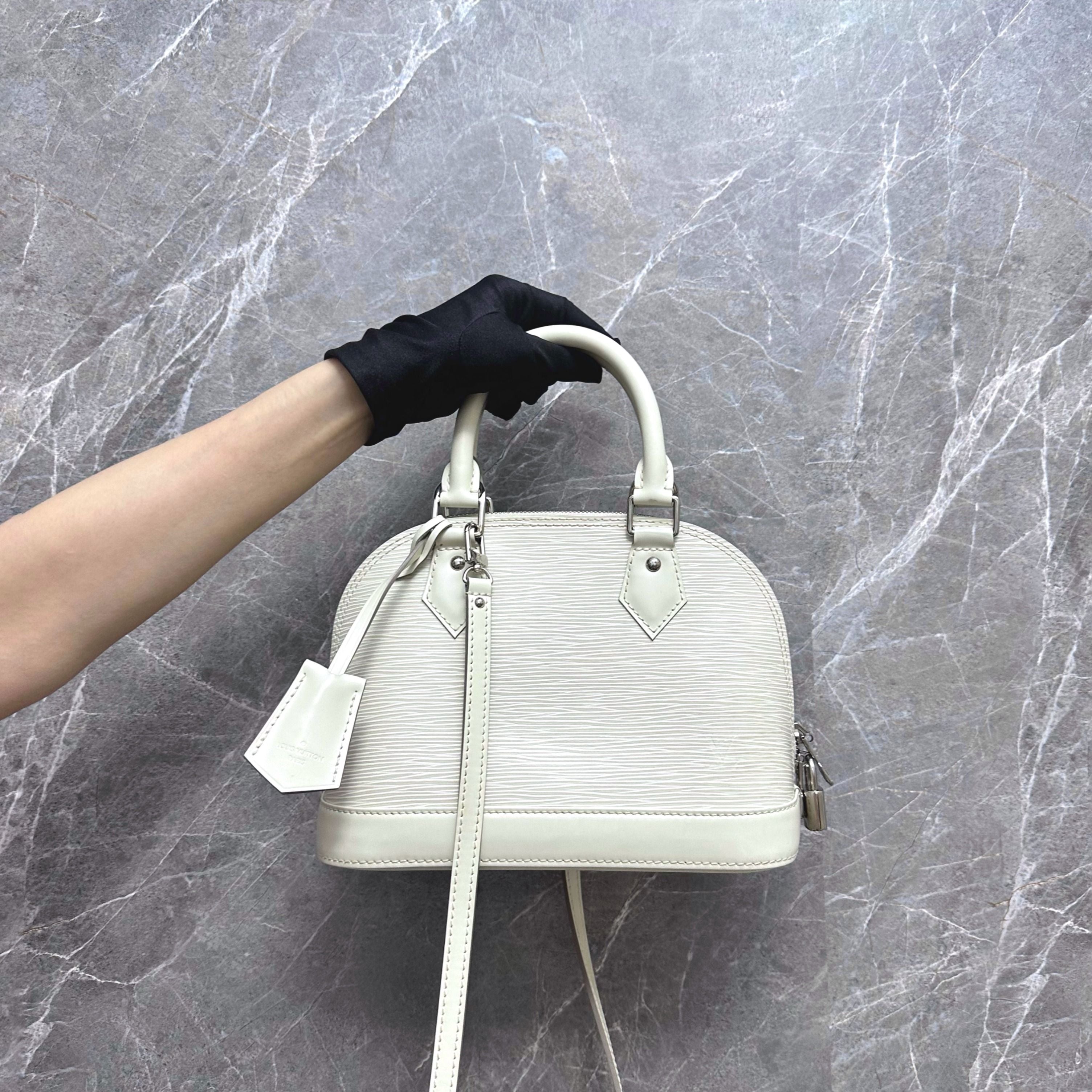 LV Alma BB EPI Leather White SHW - Luxury Evermore