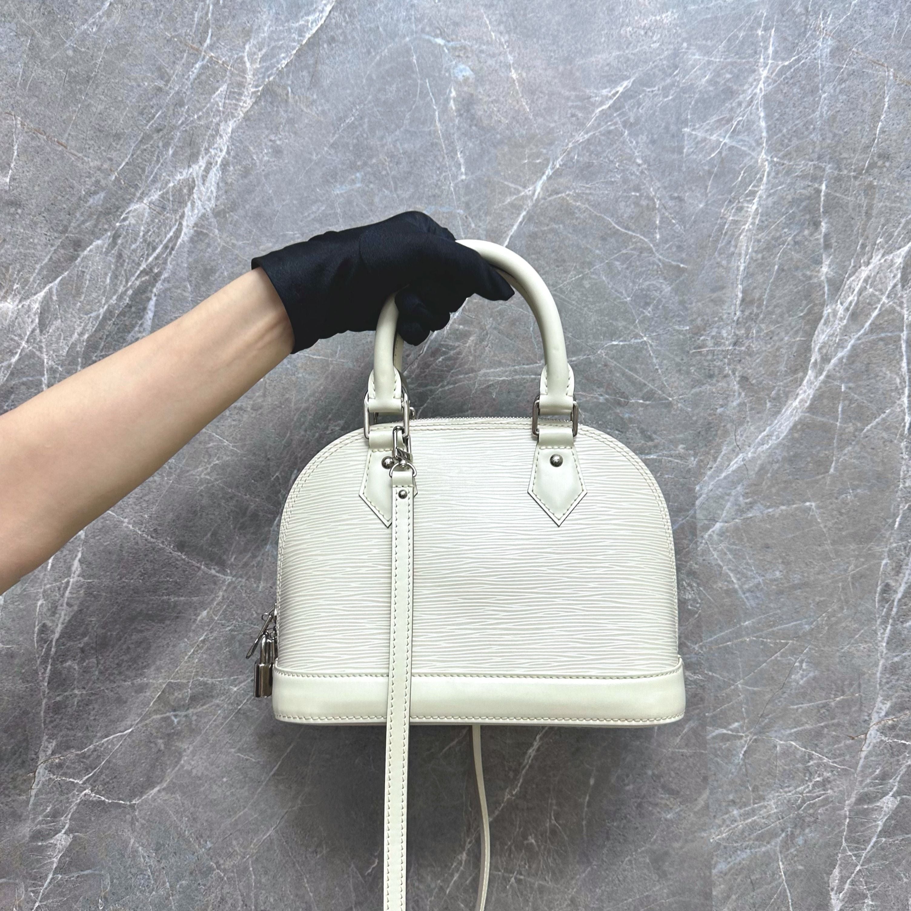 LV Alma BB EPI Leather White SHW - Luxury Evermore