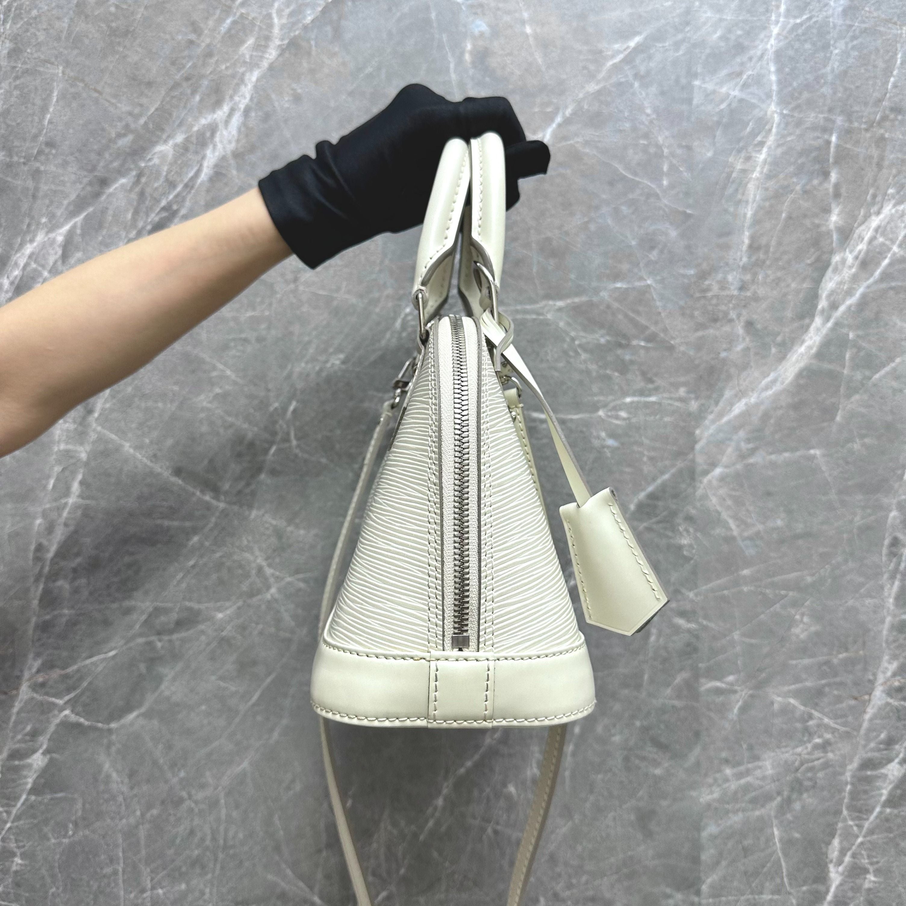 LV Alma BB EPI Leather White SHW - Luxury Evermore