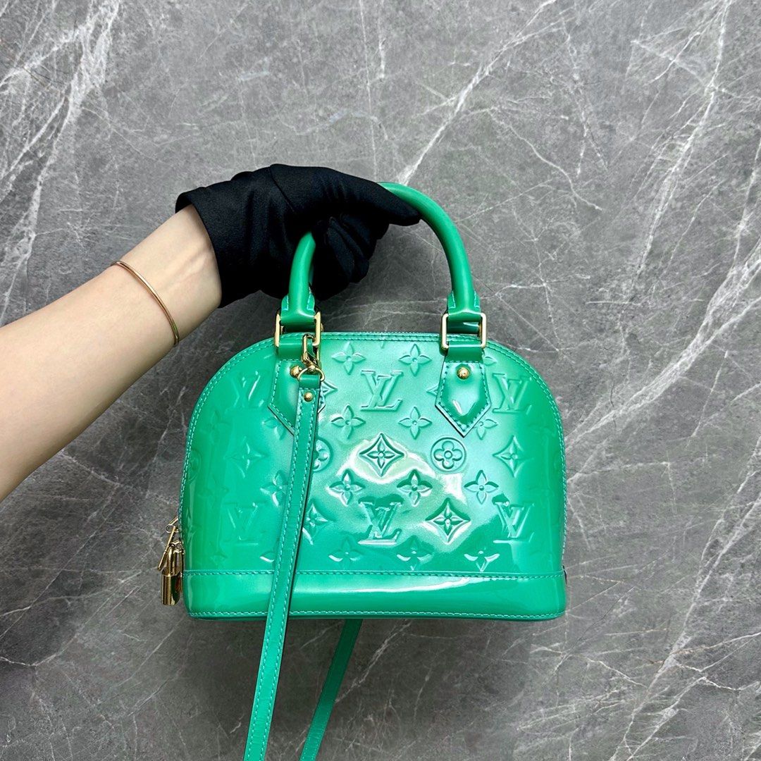 LV Alma BB Patent Leather Emerald GHW - Luxury Evermore