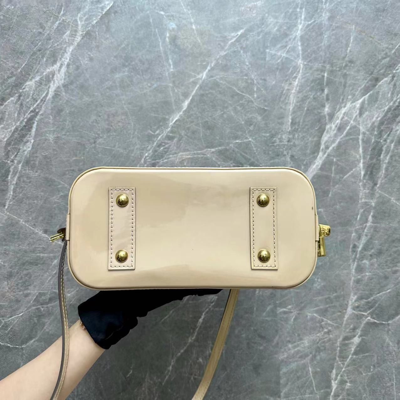 LV Alma BB Patent Leather Nude GHW - Luxury Evermore