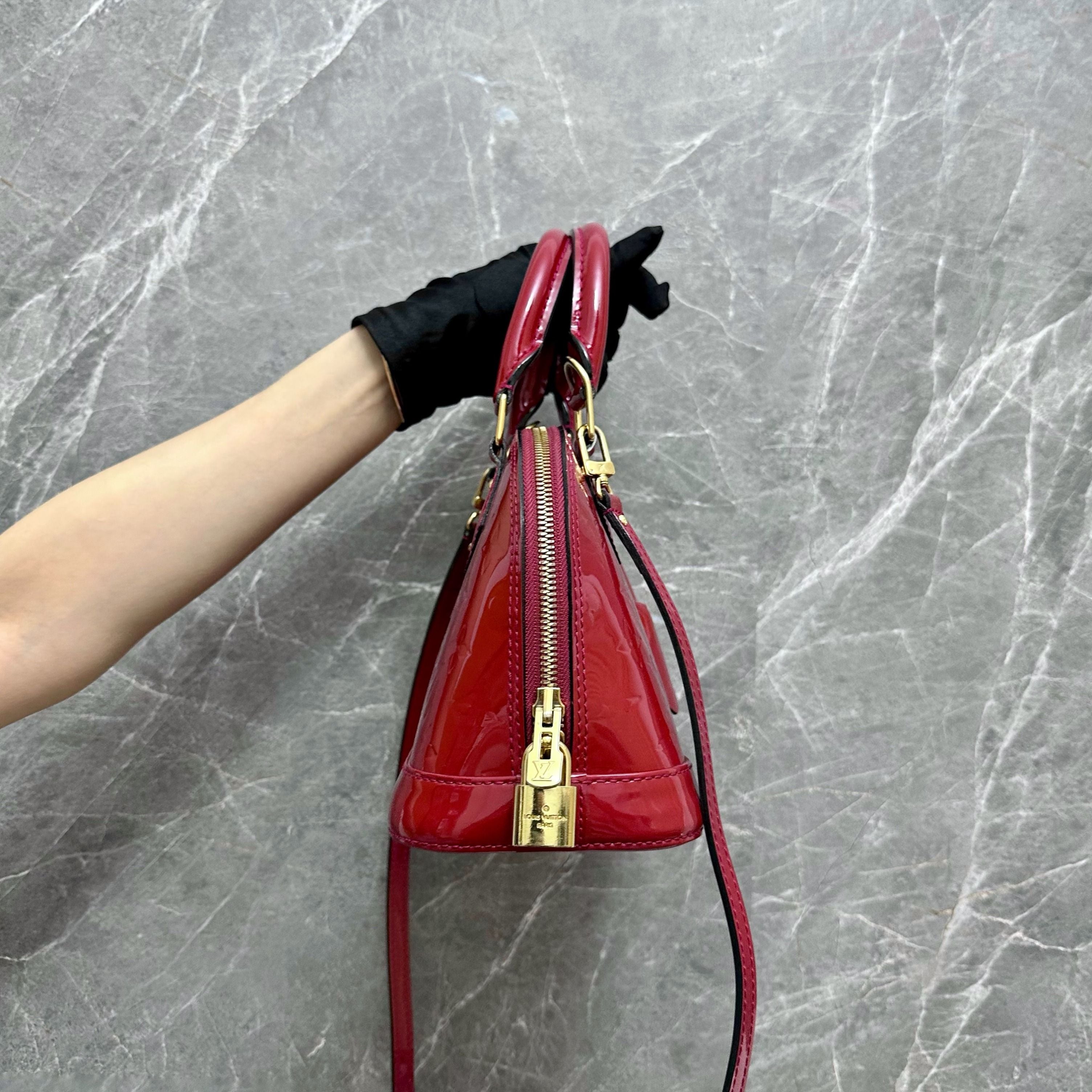 LV Alma BB Red Vernis GHW - Luxury Evermore