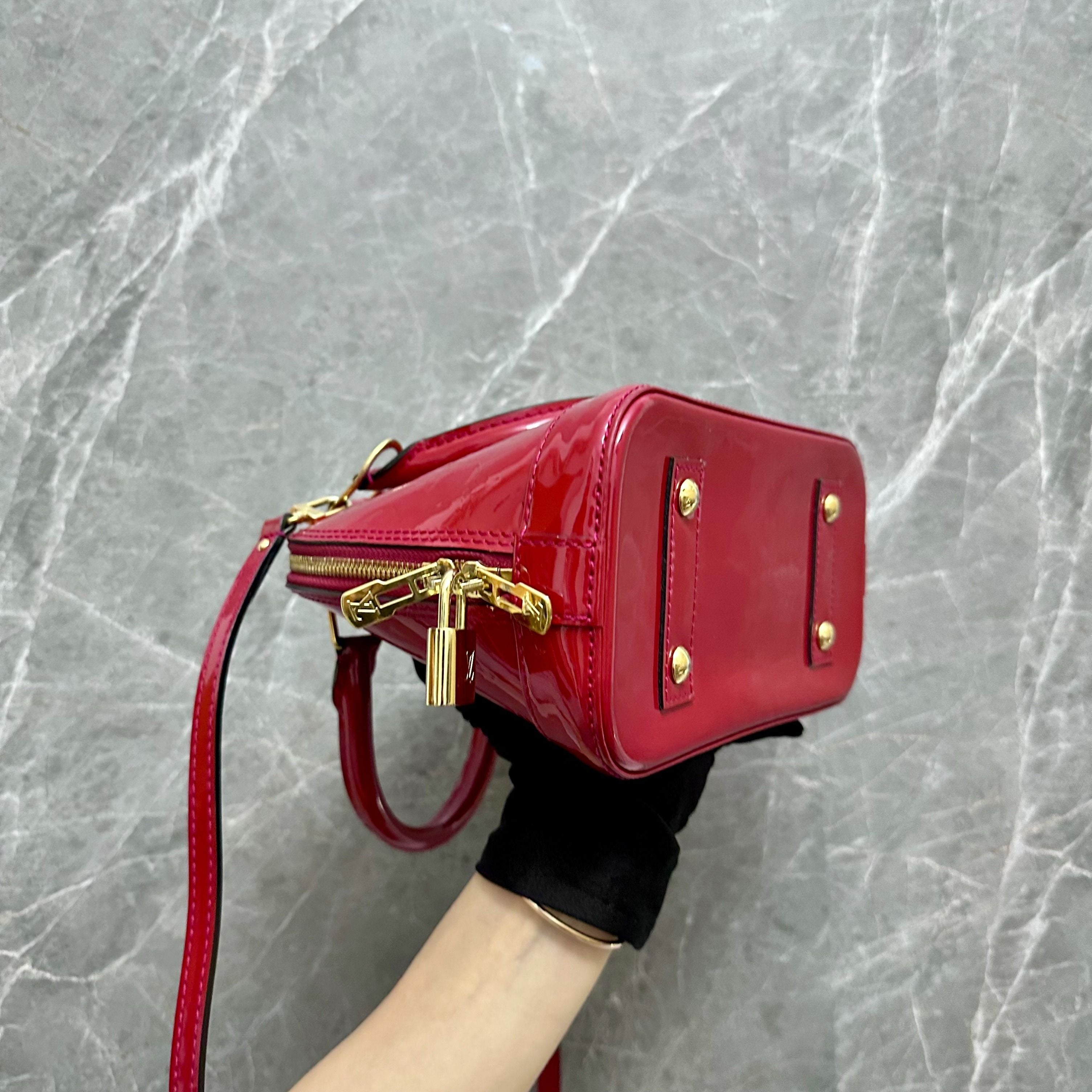 LV Alma BB Red Vernis GHW - Luxury Evermore