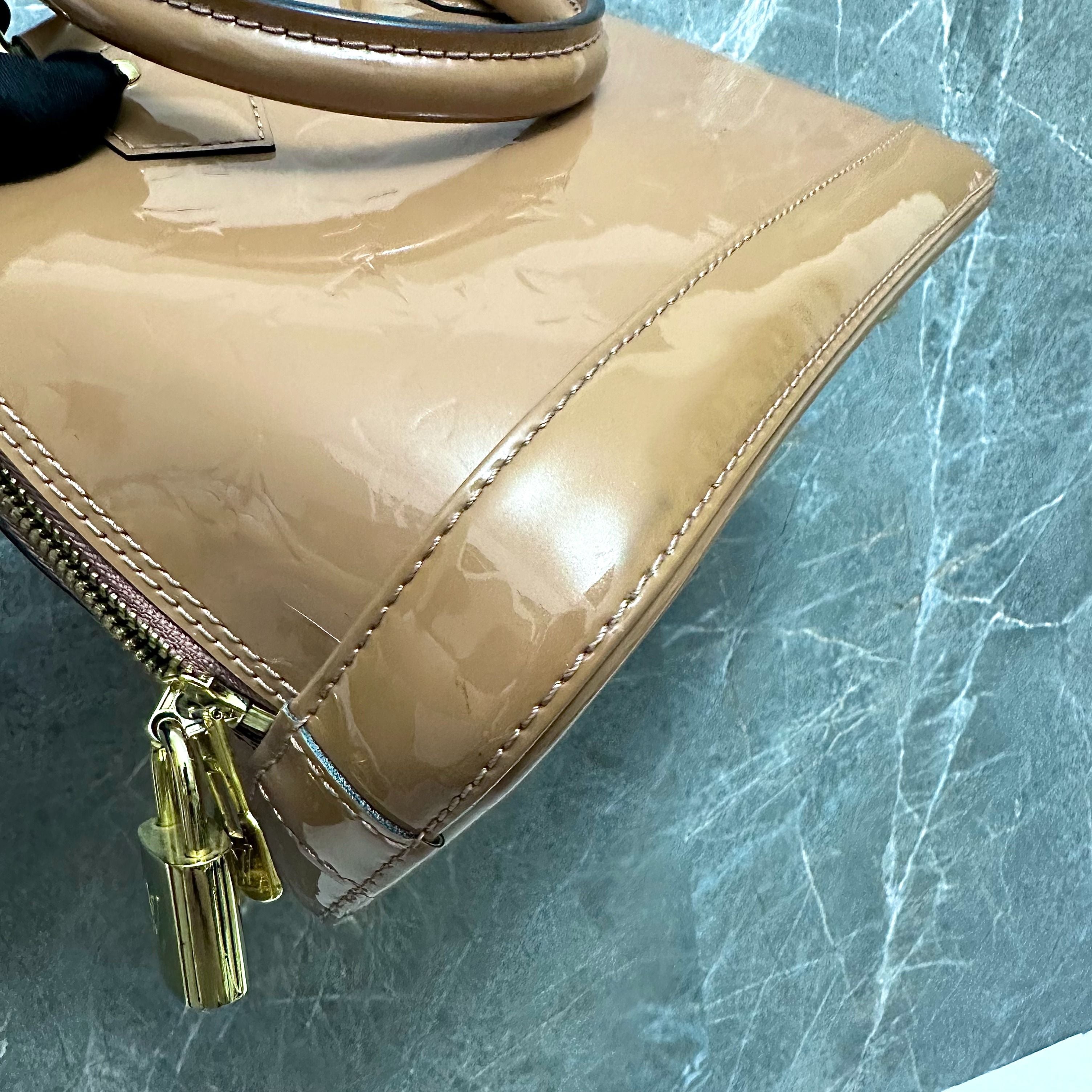 LV Alma BB Vernis Patent Leather Neutral GHW - Luxury Evermore