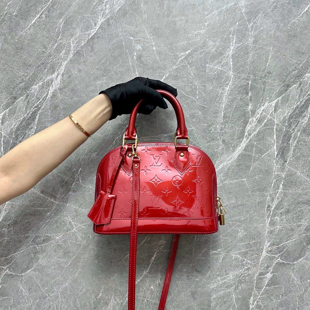 LV Alma BB Vernis Patent Leather Red - Luxury Evermore