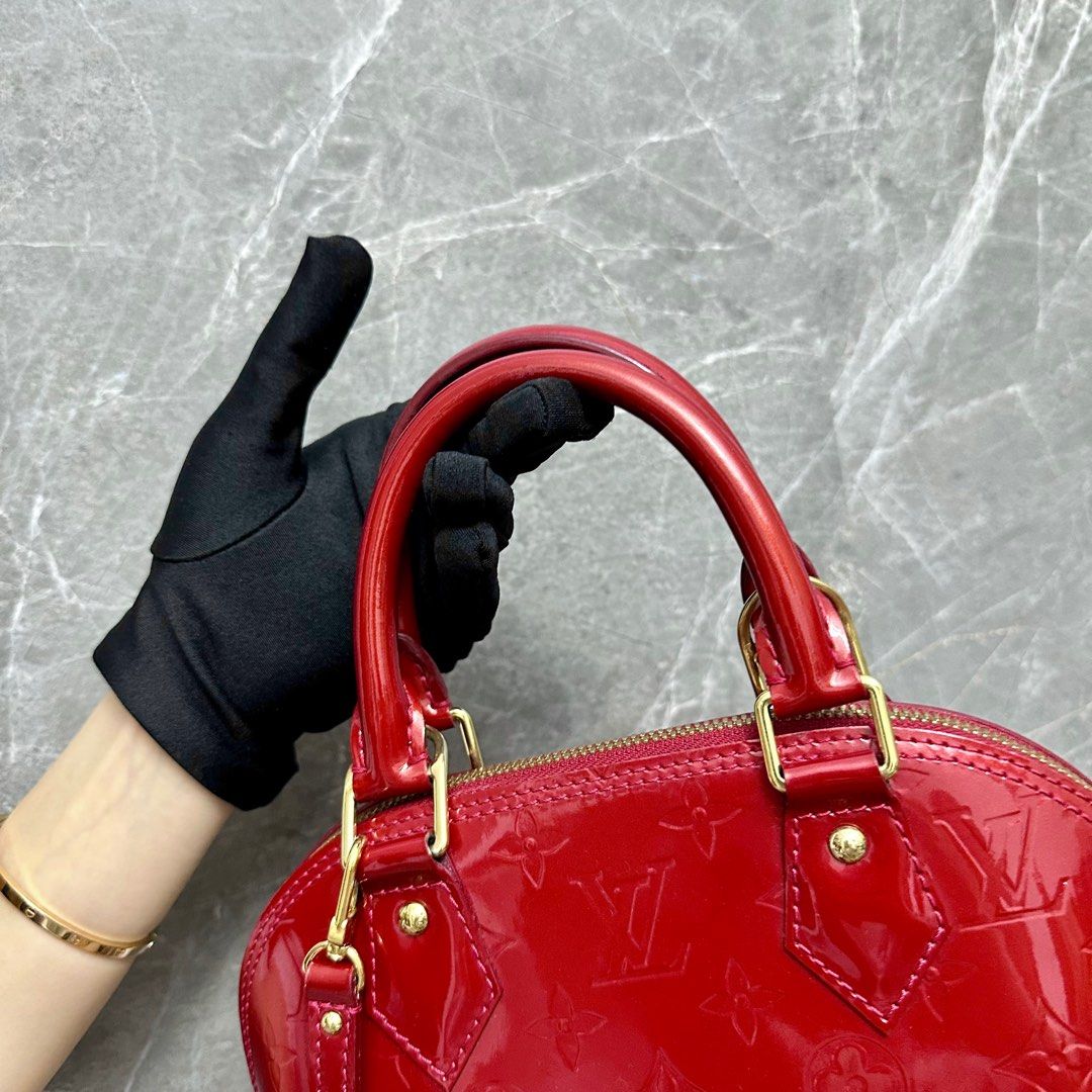 LV Alma BB Vernis Patent Leather Red - Luxury Evermore