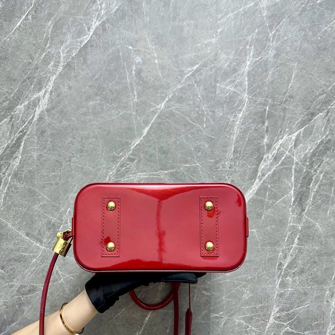 LV Alma BB Vernis Patent Leather Red - Luxury Evermore