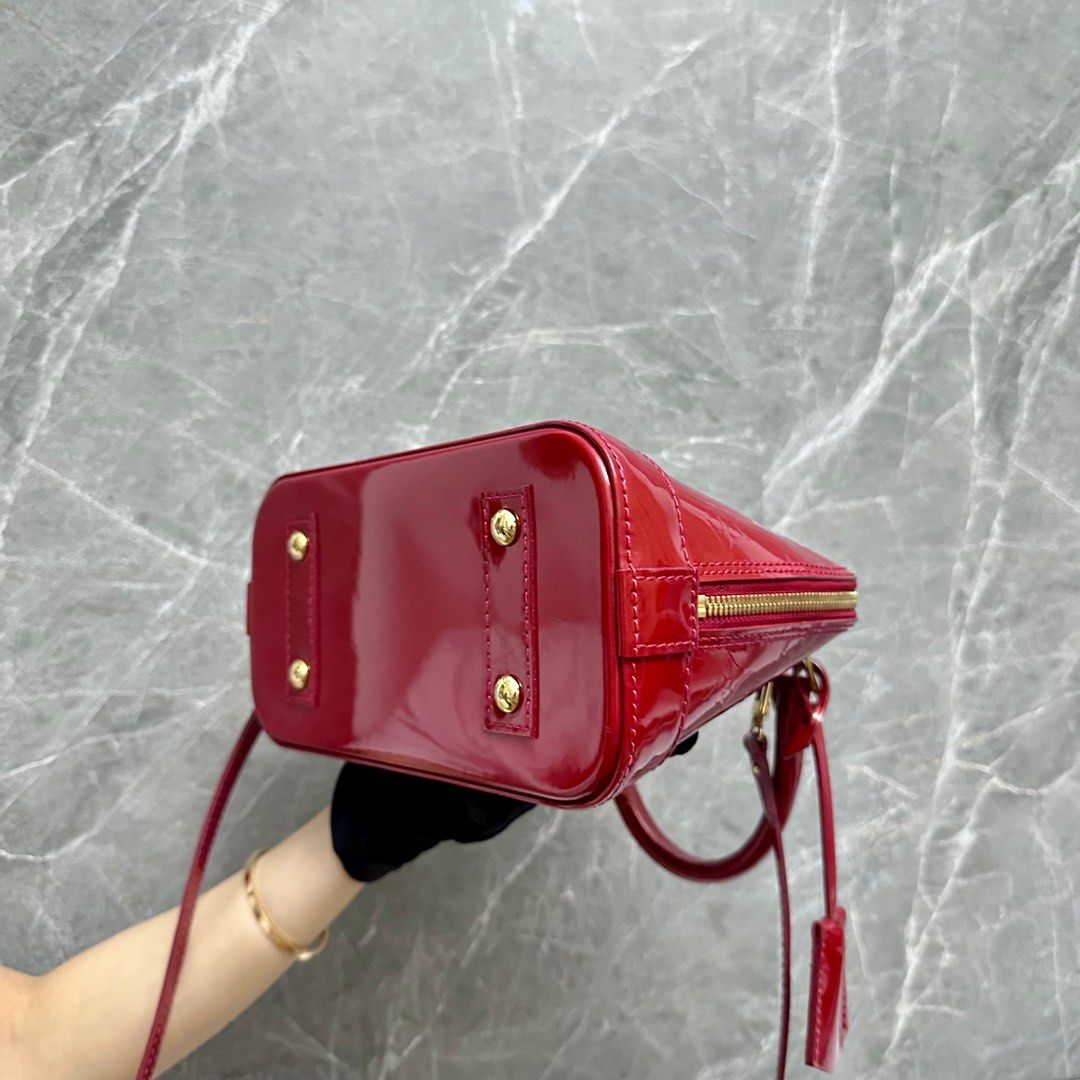 LV Alma BB Vernis Patent Leather Red - Luxury Evermore