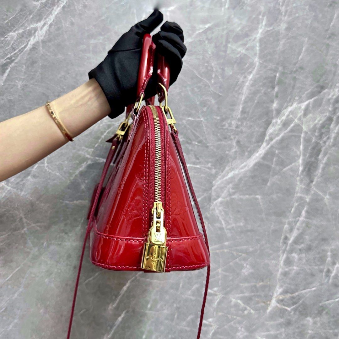 LV Alma BB Vernis Patent Leather Red - Luxury Evermore