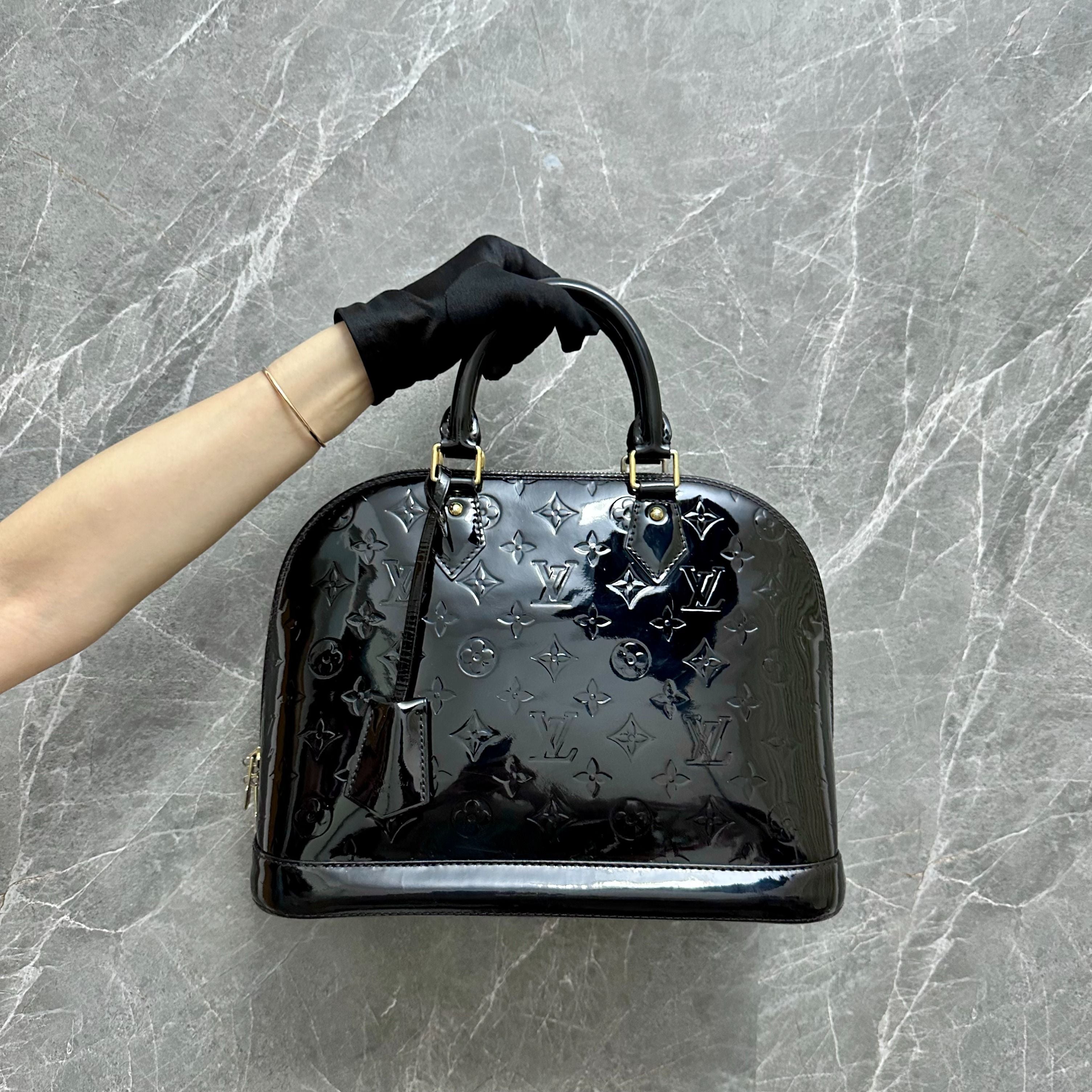 LV Alma PM Black Vernis Recolored - Luxury Evermore