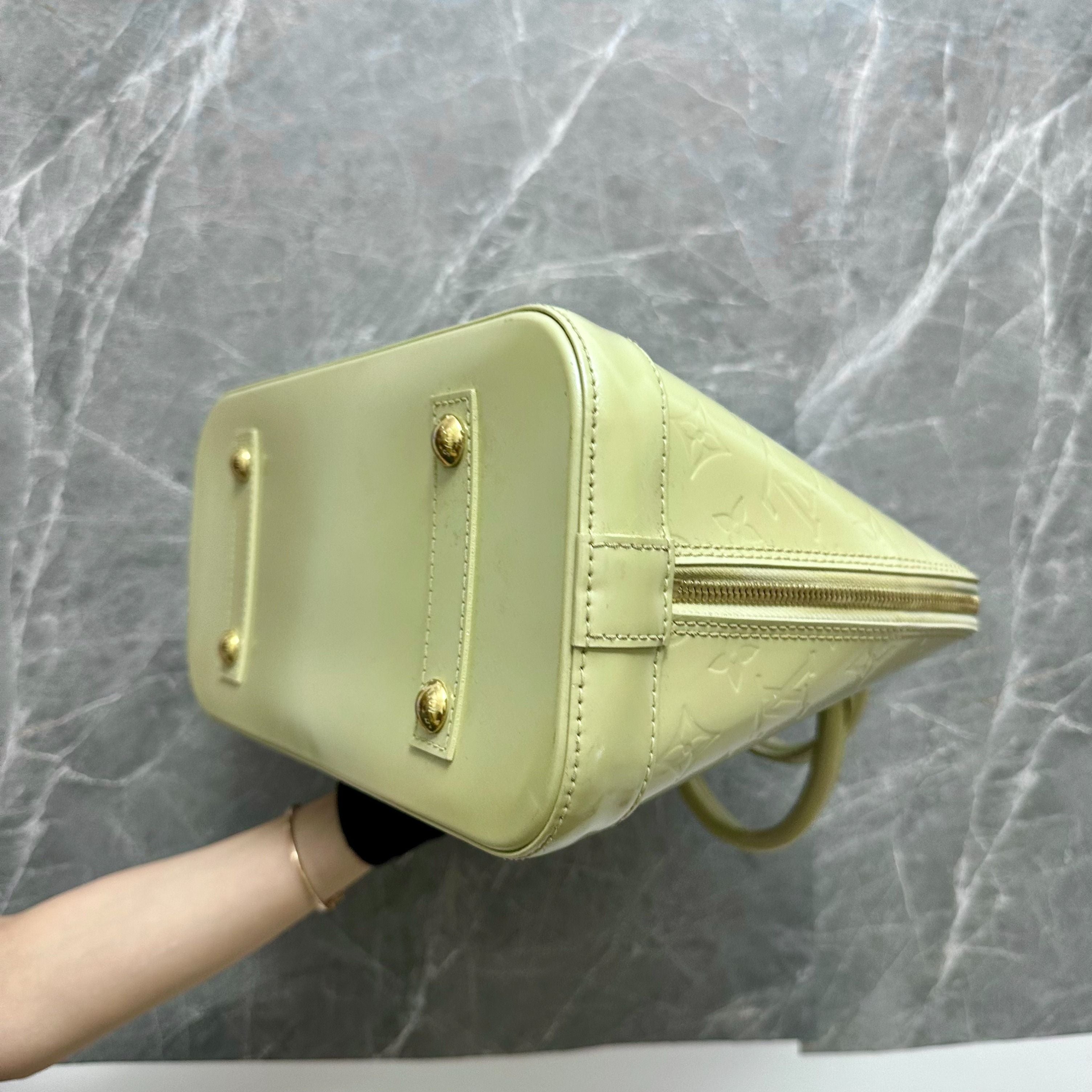 LV Alma PM Patent Leather Beige GHW - Luxury Evermore