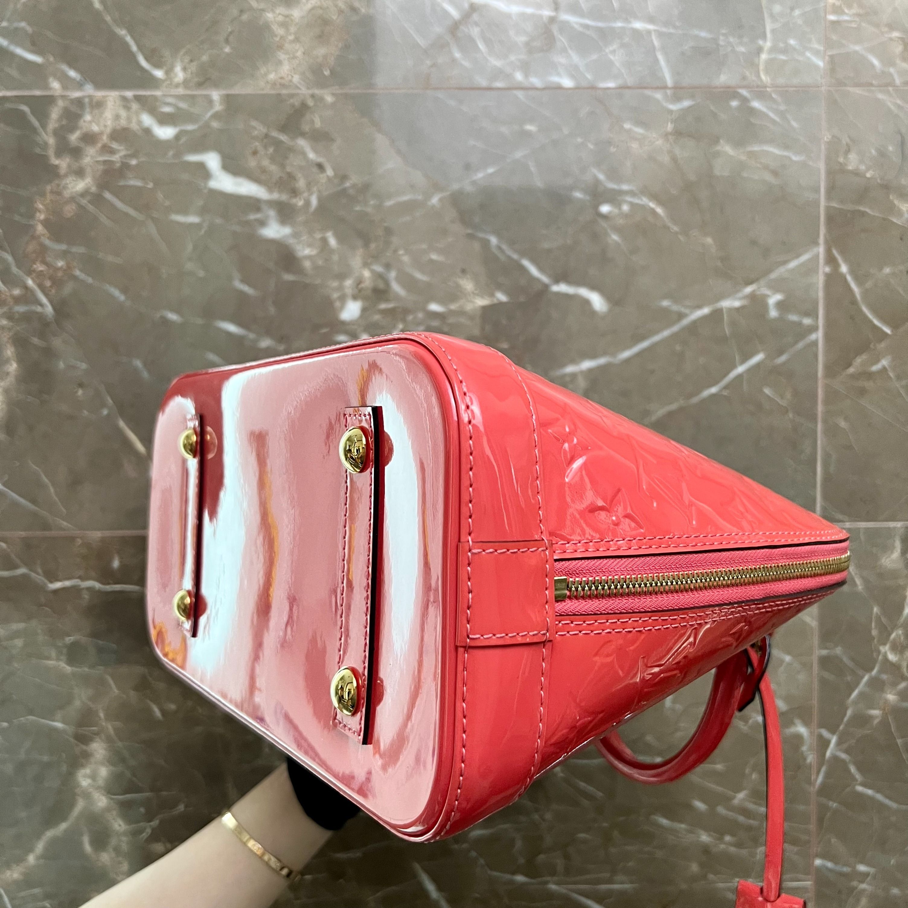 LV Alma PM Vernis Lobster Pink GHW - Luxury Evermore