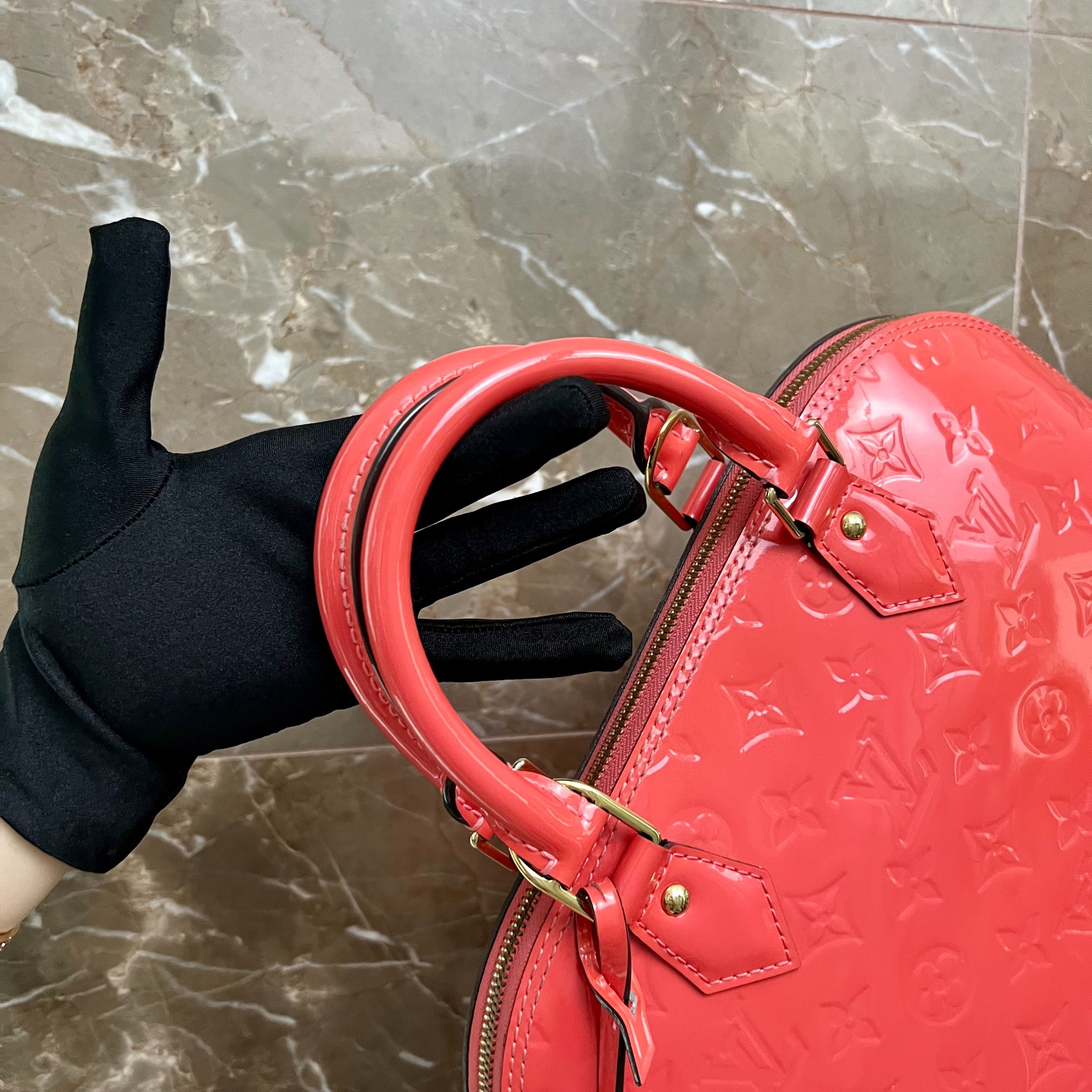 LV Alma PM Vernis Lobster Pink GHW - Luxury Evermore