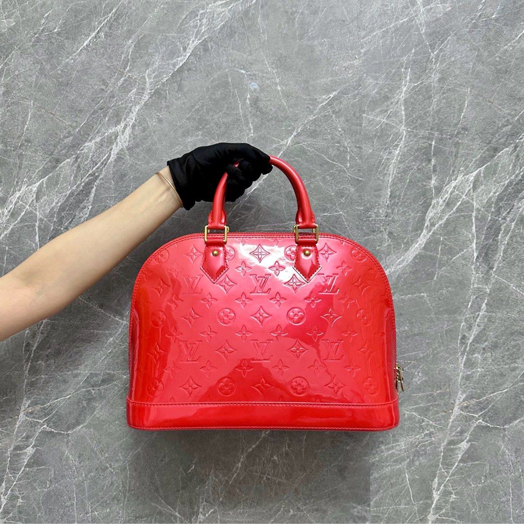 LV Alma PM Vernis Salmon Red GHW - Luxury Evermore