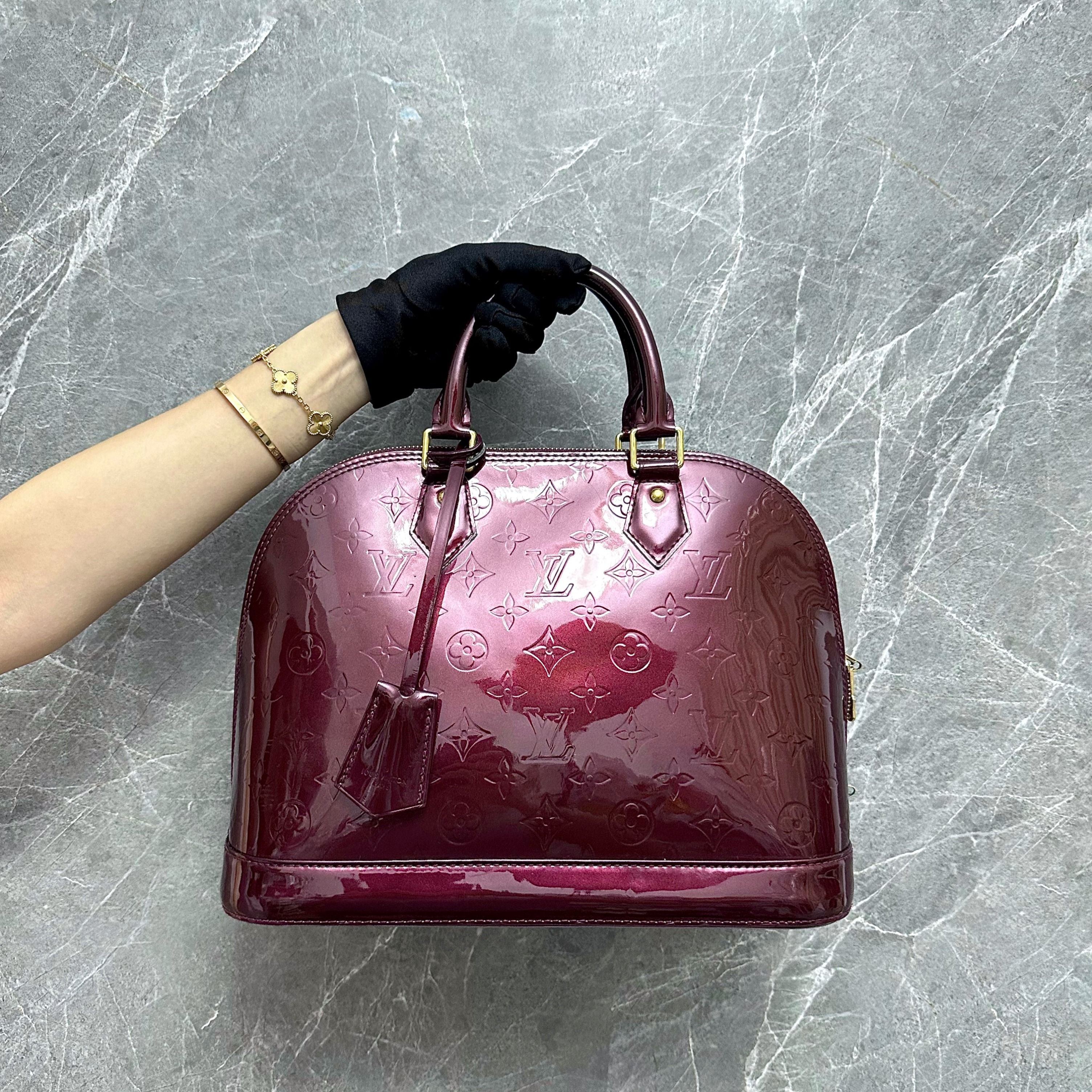 LV Alma Vernis Patent Leather Plum GHW - Luxury Evermore