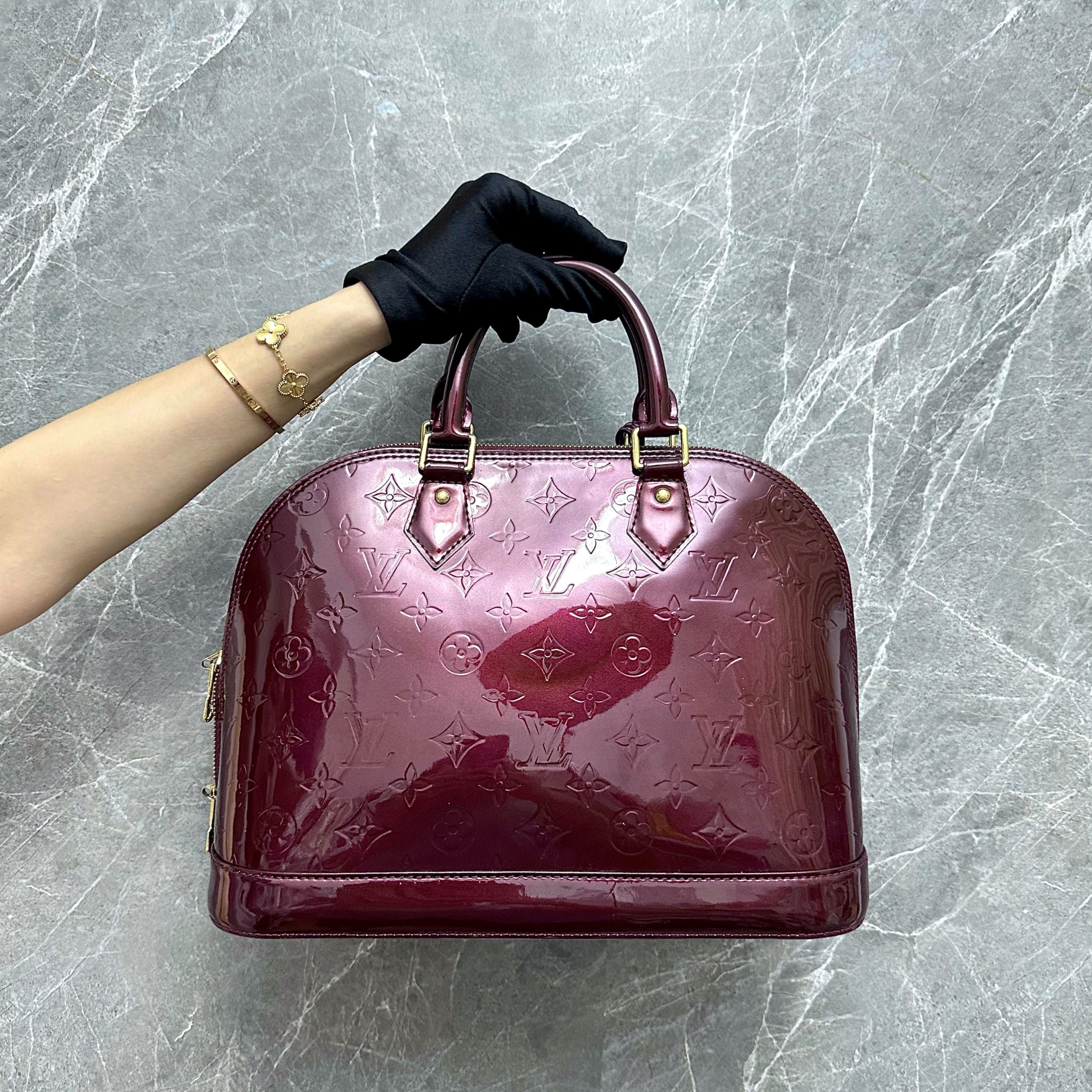 LV Alma Vernis Patent Leather Plum GHW - Luxury Evermore