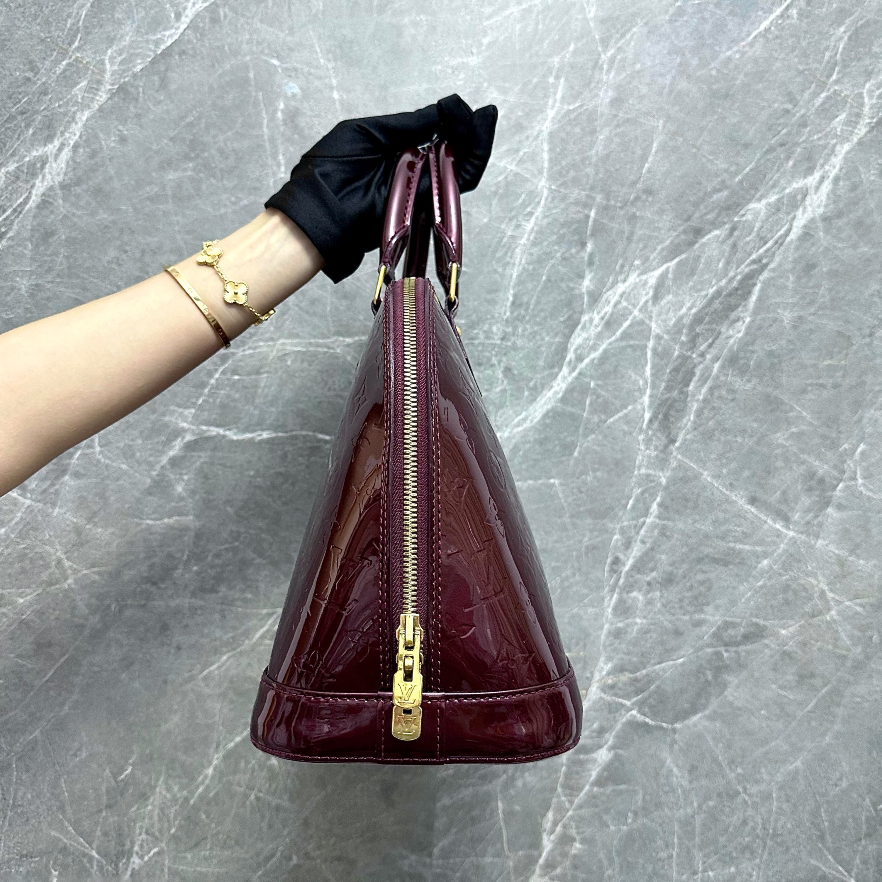 LV Alma Vernis Patent Leather Plum GHW - Luxury Evermore