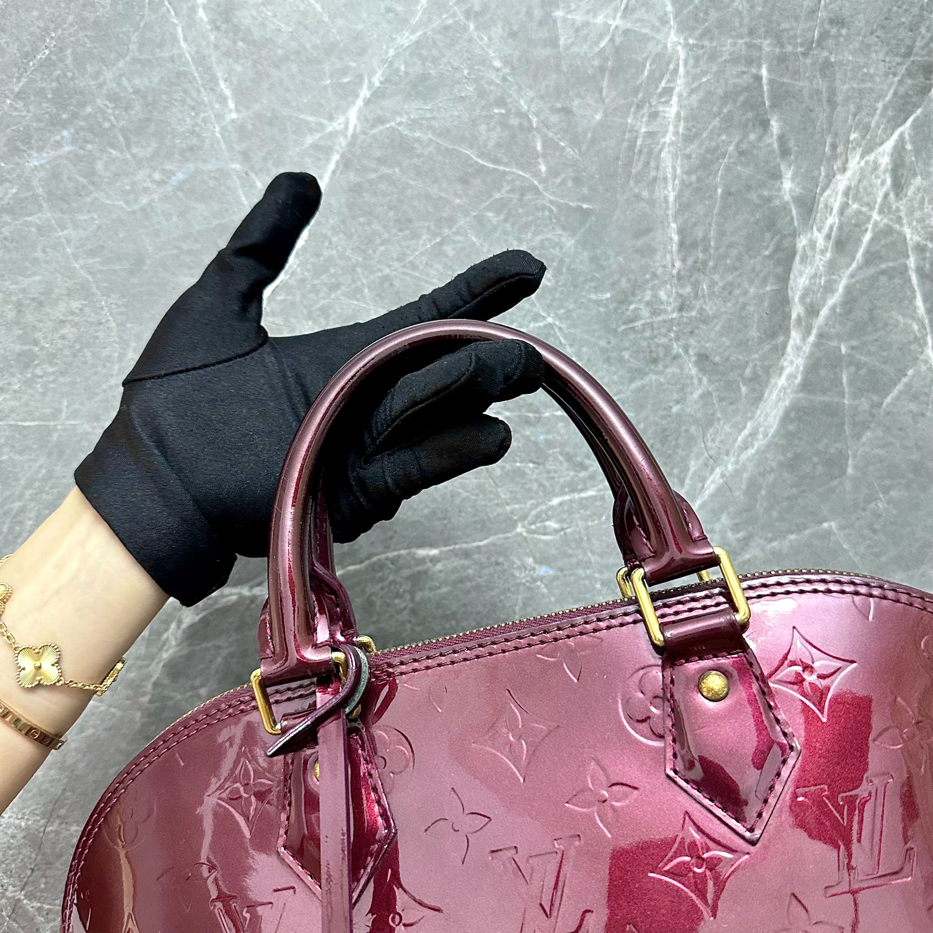 LV Alma Vernis Patent Leather Plum GHW - Luxury Evermore