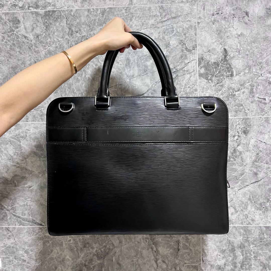 LV Bassano Briefcase GM Black EPI Leather - Luxury Evermore