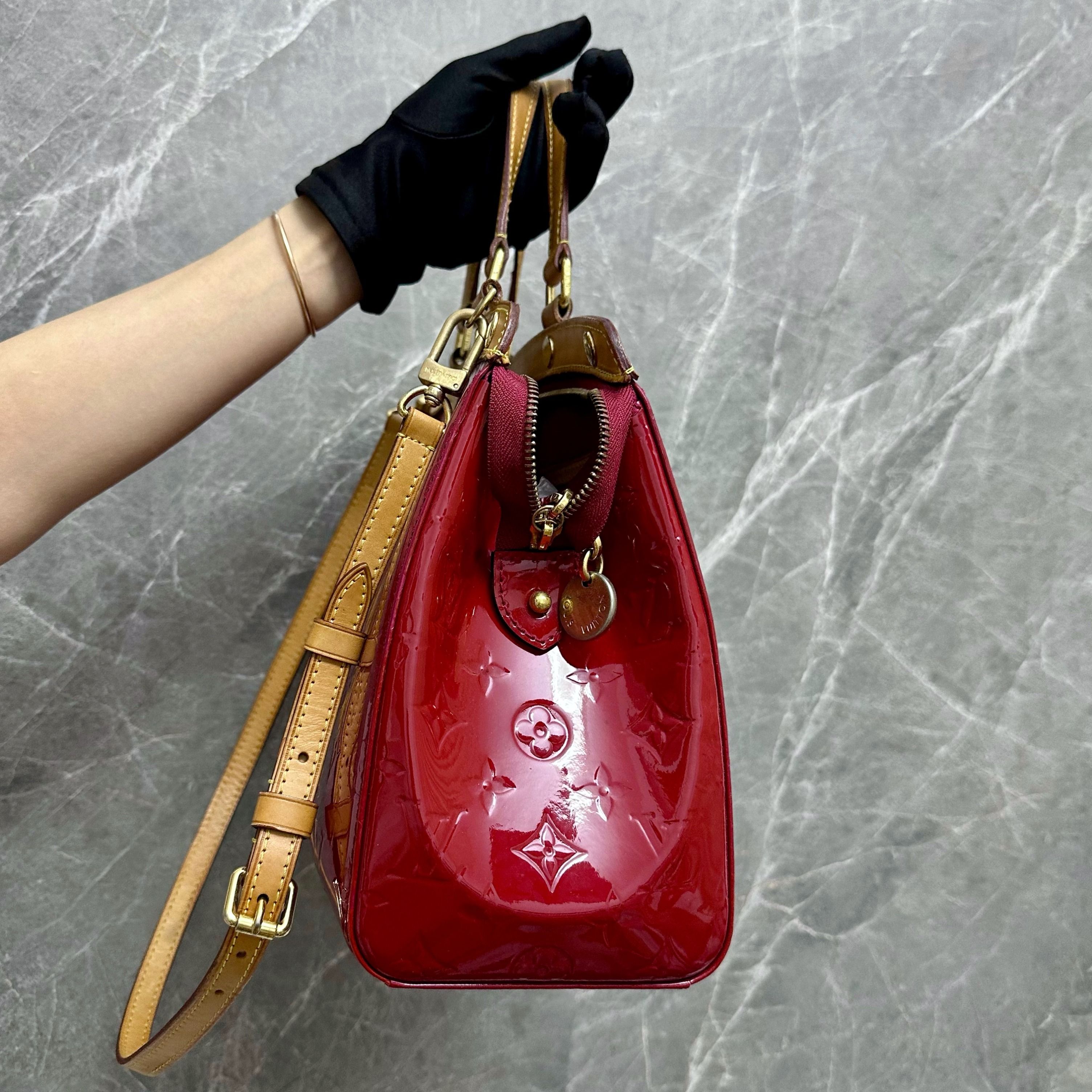 LV Brea PM Vernis Red Patent Leather - Luxury Evermore