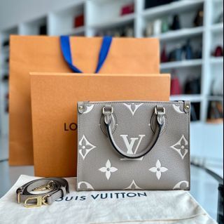 LV Louis Vuitton OnTheGo PM On The Go Empreinte Grey Cross Body Bag - Luxury Evermore