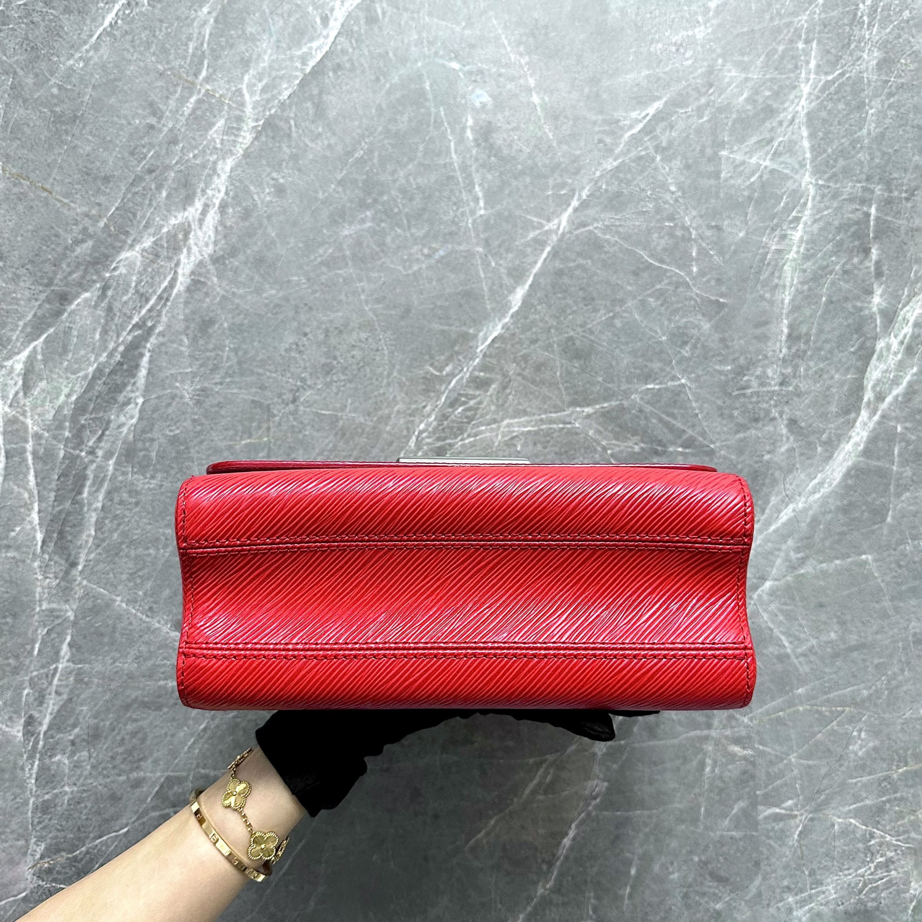 LV Louis Vuitton Twist MM EPI Leather Red SHW - Luxury Evermore