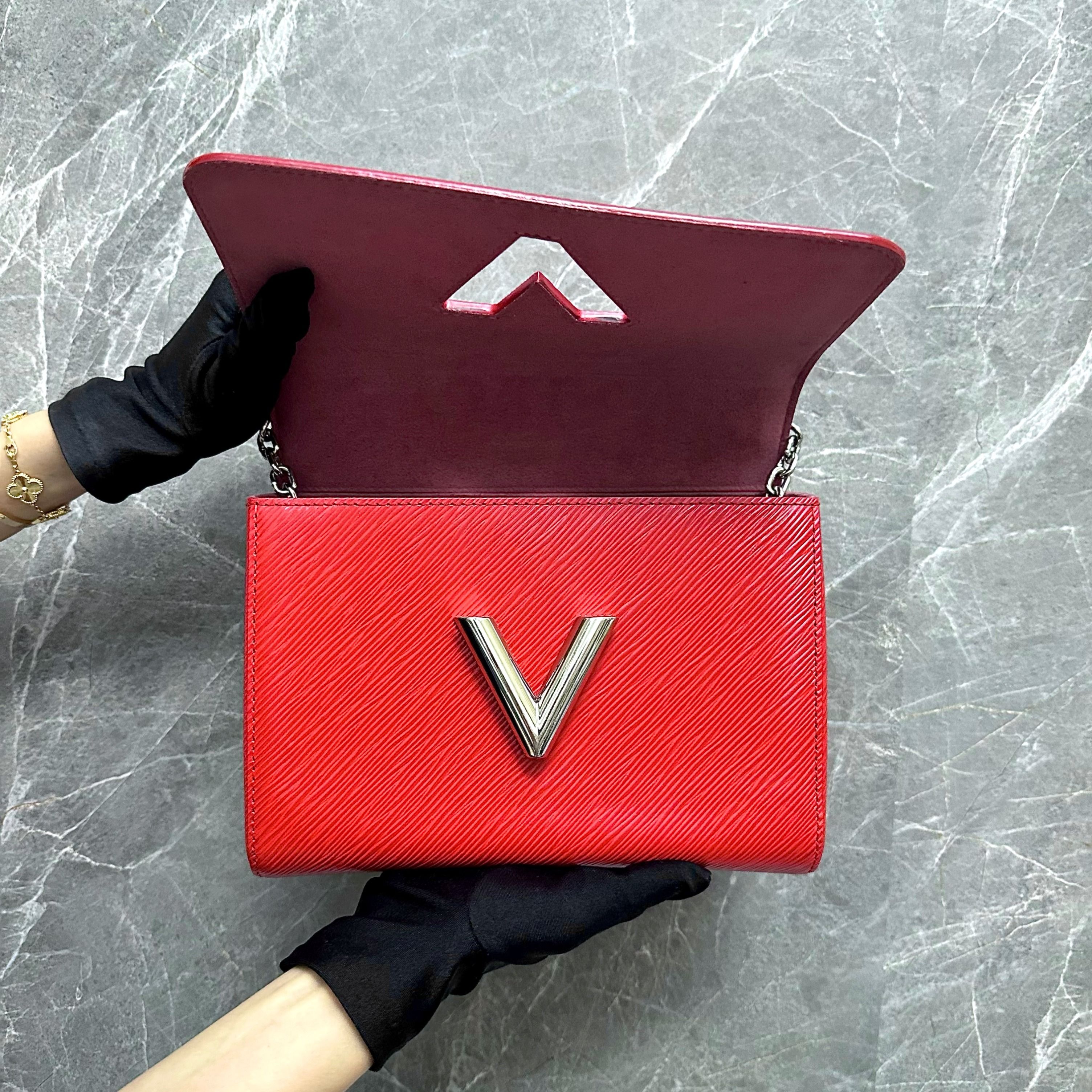 LV Louis Vuitton Twist MM EPI Leather Red SHW - Luxury Evermore