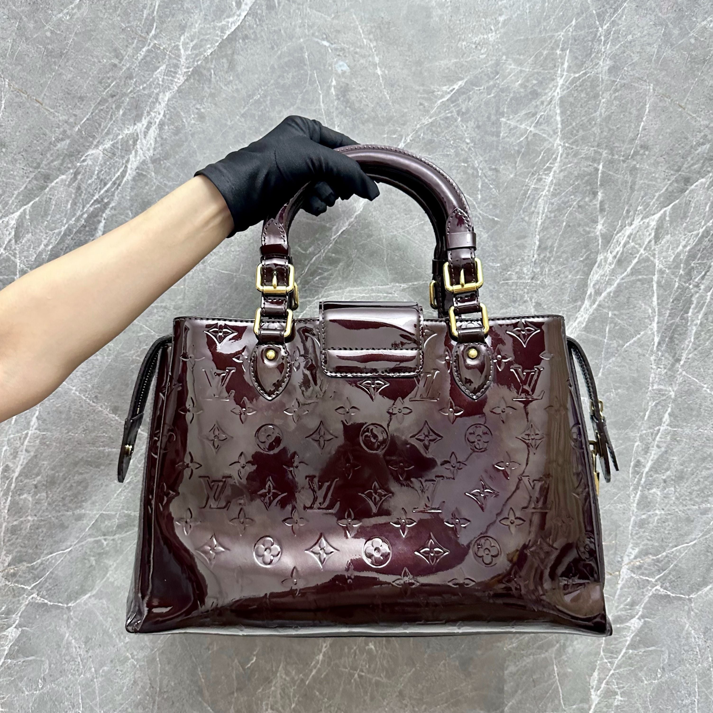 LV Melrose Avenue Vernis Burgundy - Luxury Evermore