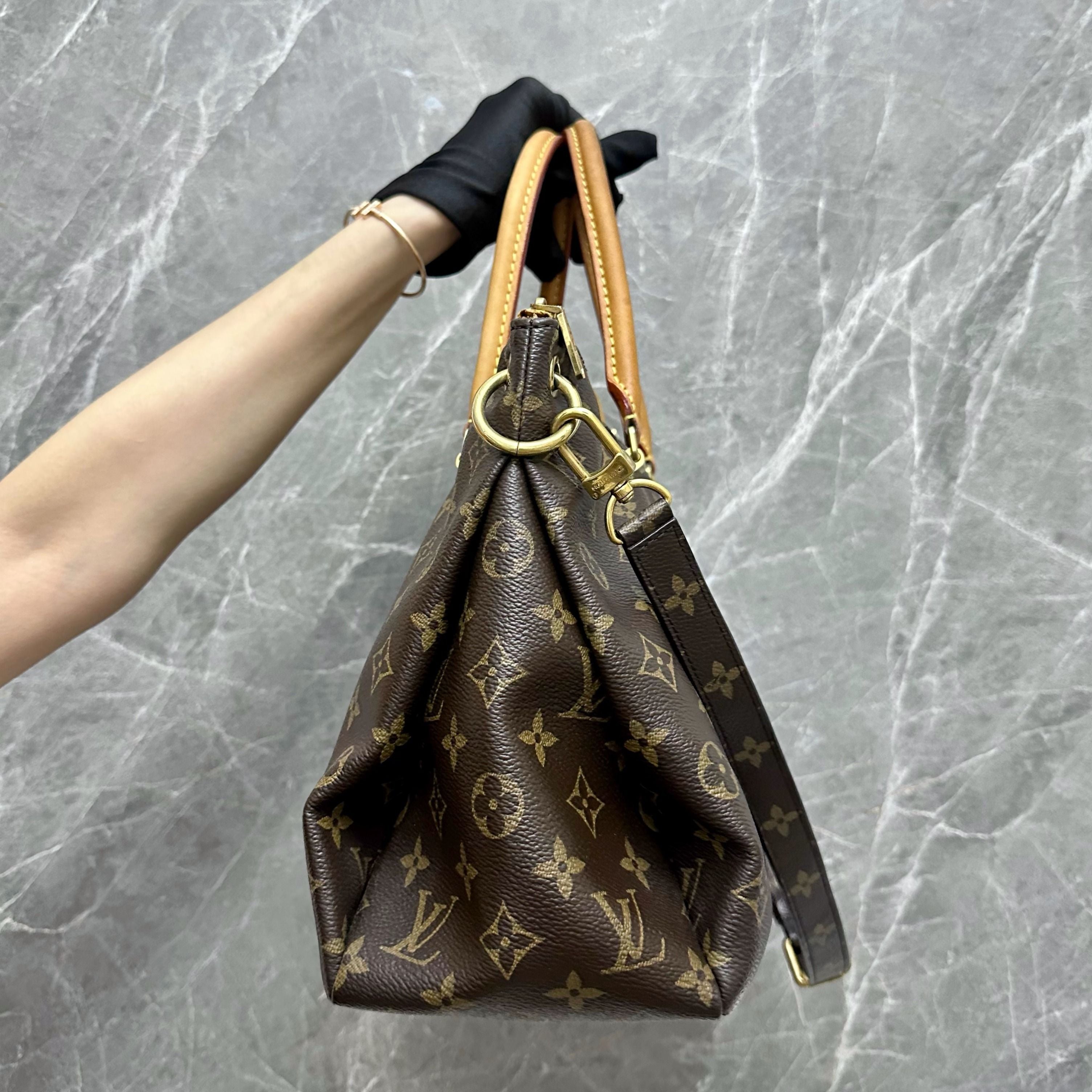 LV Pallas MM Monogram Mustard - Luxury Evermore