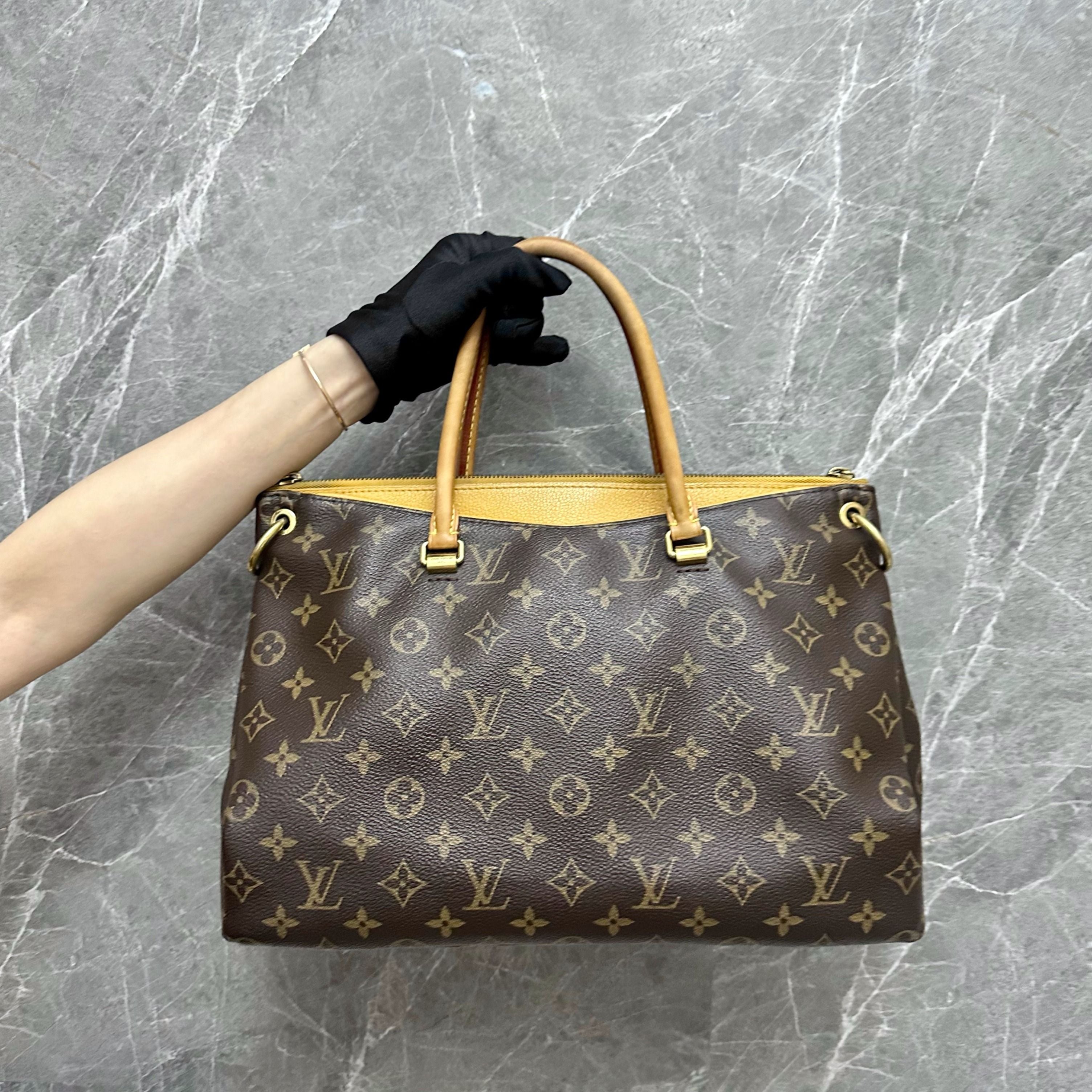 LV Pallas MM Monogram Mustard - Luxury Evermore