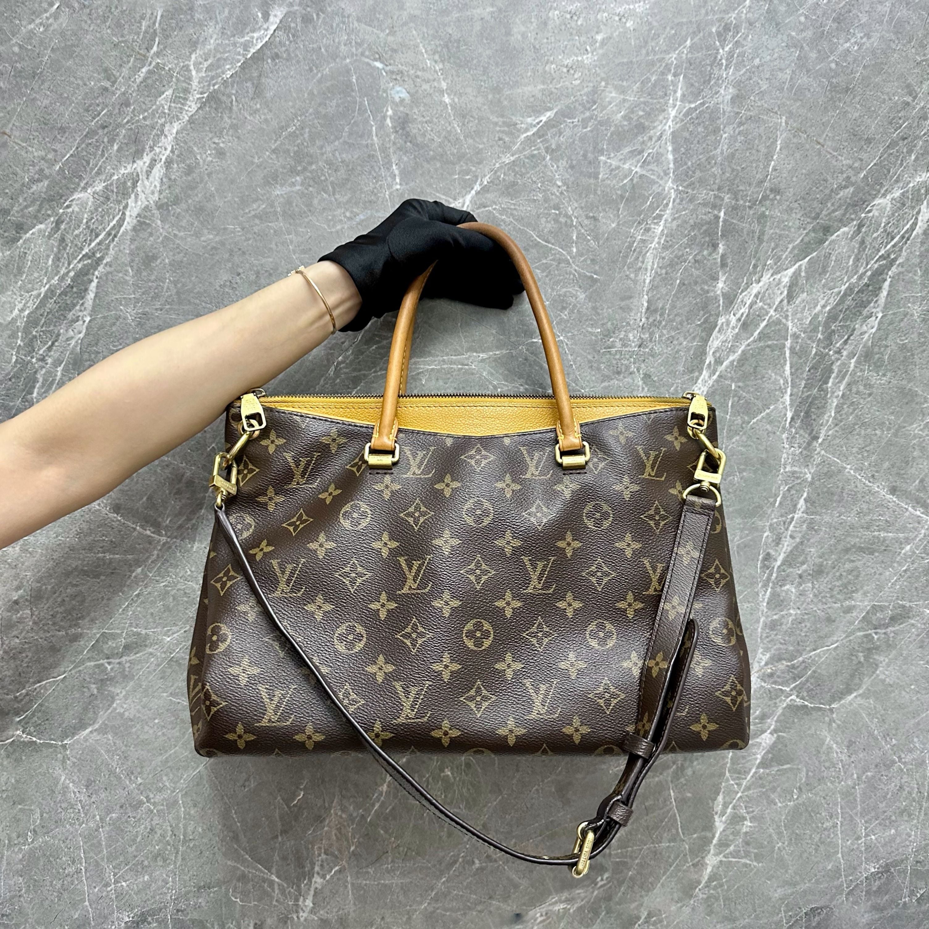 LV Pallas MM Monogram Mustard - Luxury Evermore