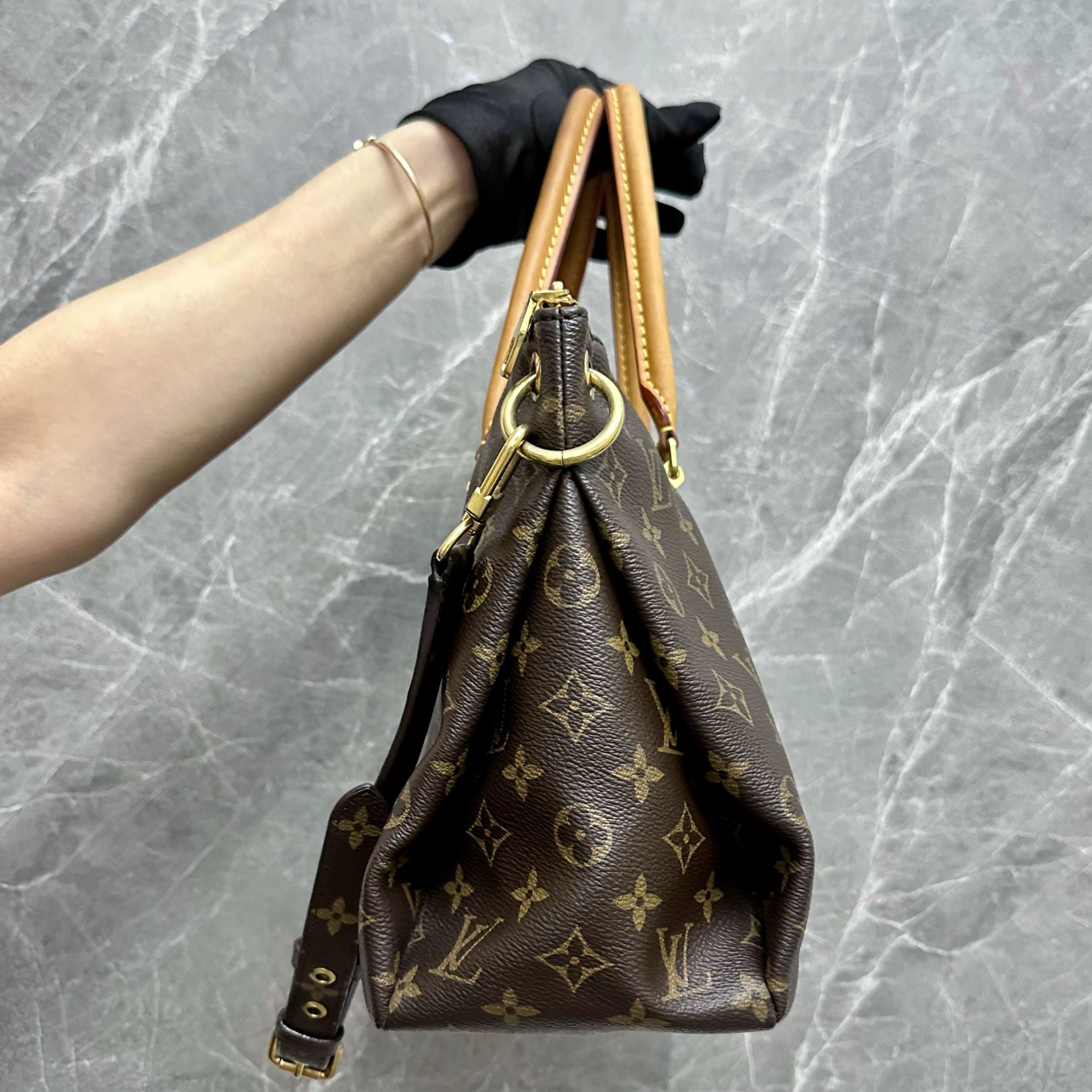 LV Pallas MM Monogram Mustard - Luxury Evermore