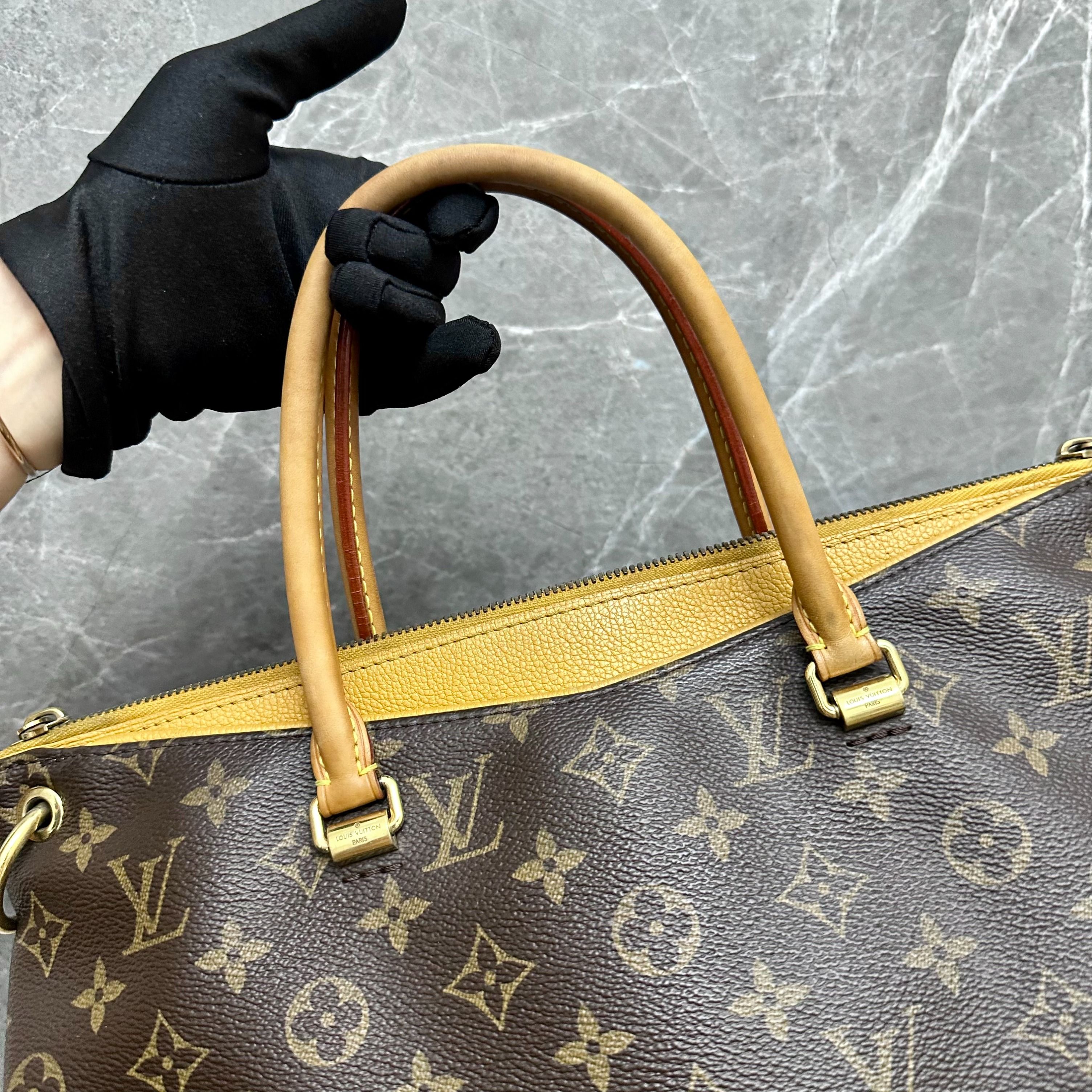 LV Pallas MM Monogram Mustard - Luxury Evermore