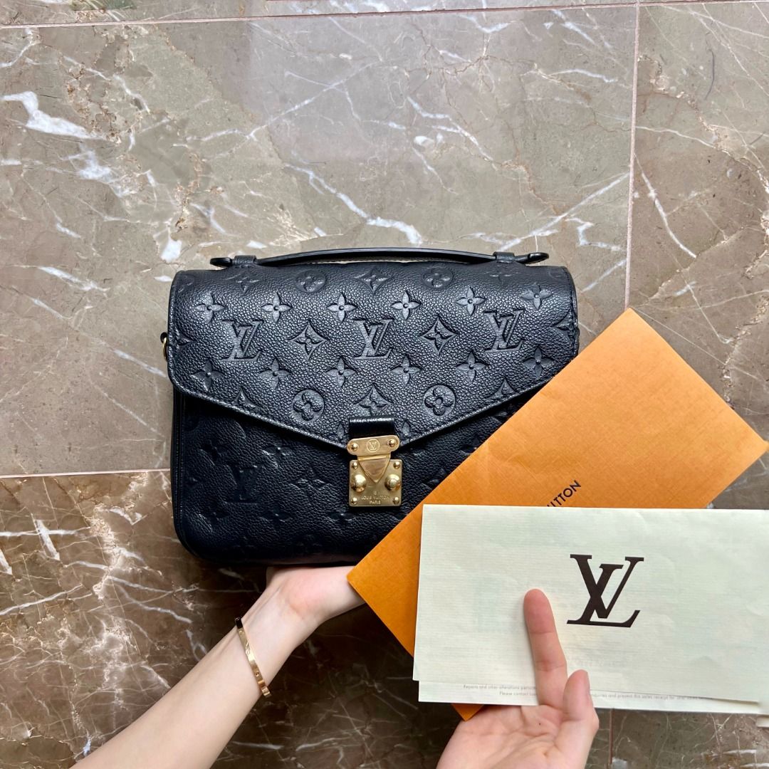 LV Pochette Metis Black Monogram Empreinte Calfskin - Luxury Evermore