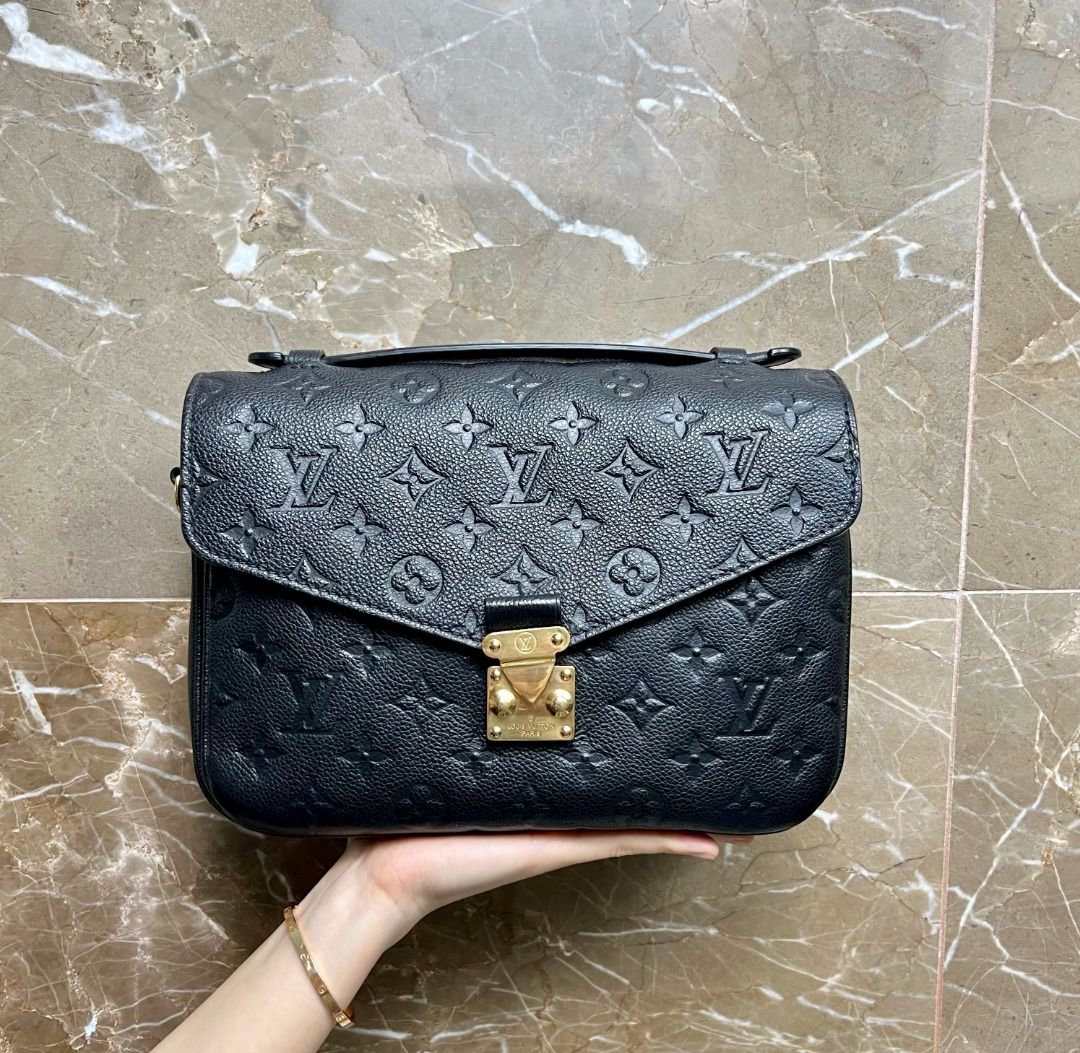 LV Pochette Metis Black Monogram Empreinte Calfskin - Luxury Evermore