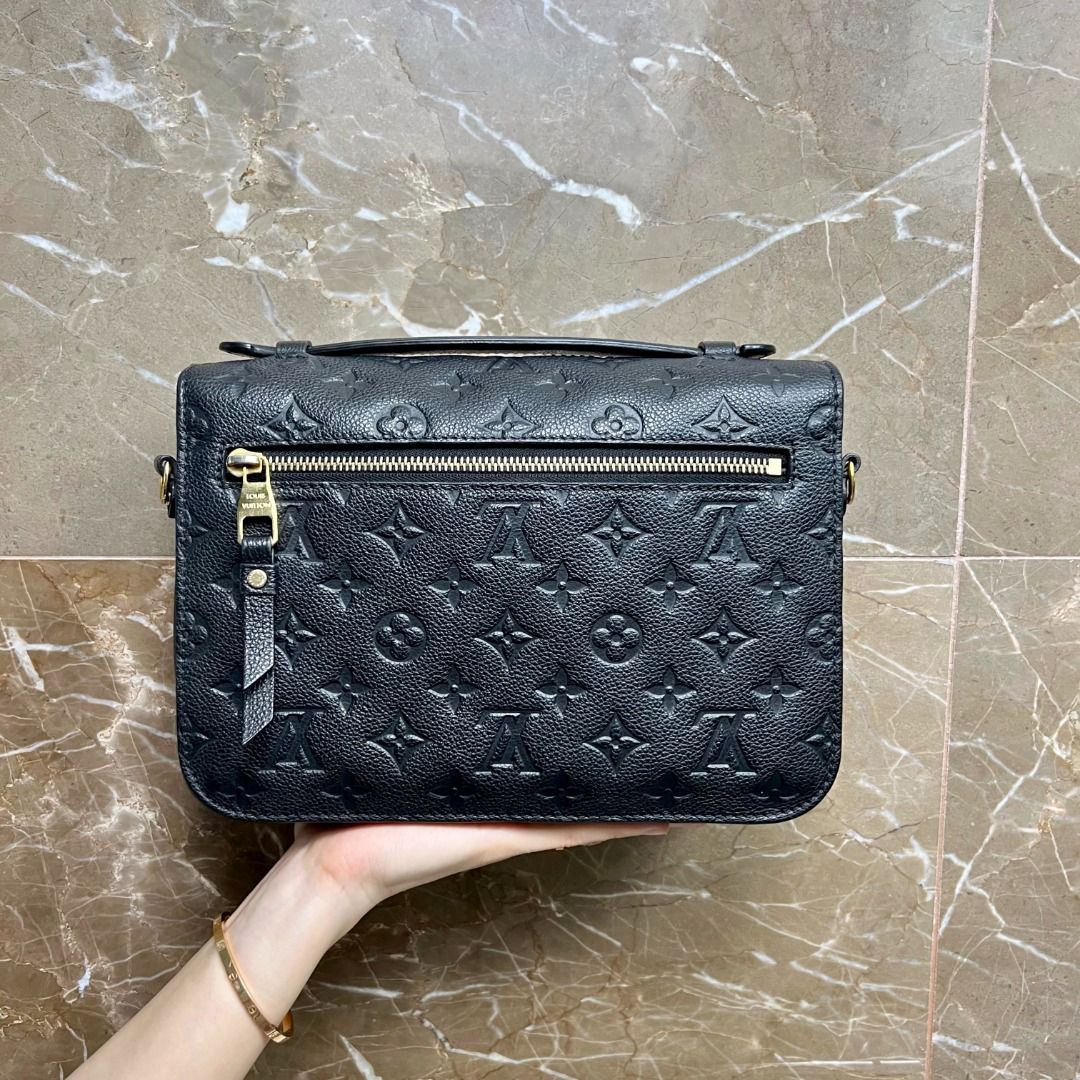 LV Pochette Metis Black Monogram Empreinte Calfskin - Luxury Evermore