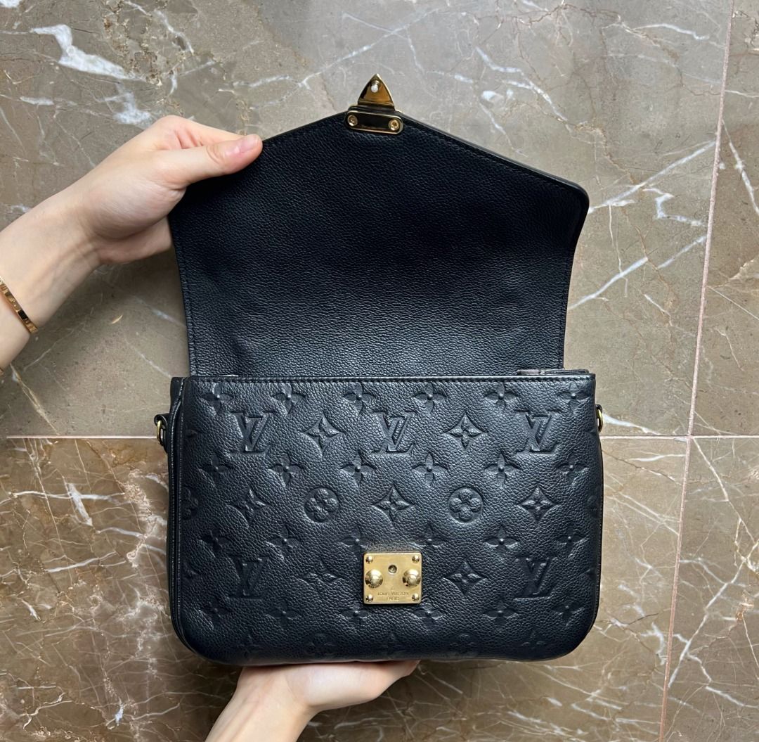 LV Pochette Metis Black Monogram Empreinte Calfskin - Luxury Evermore