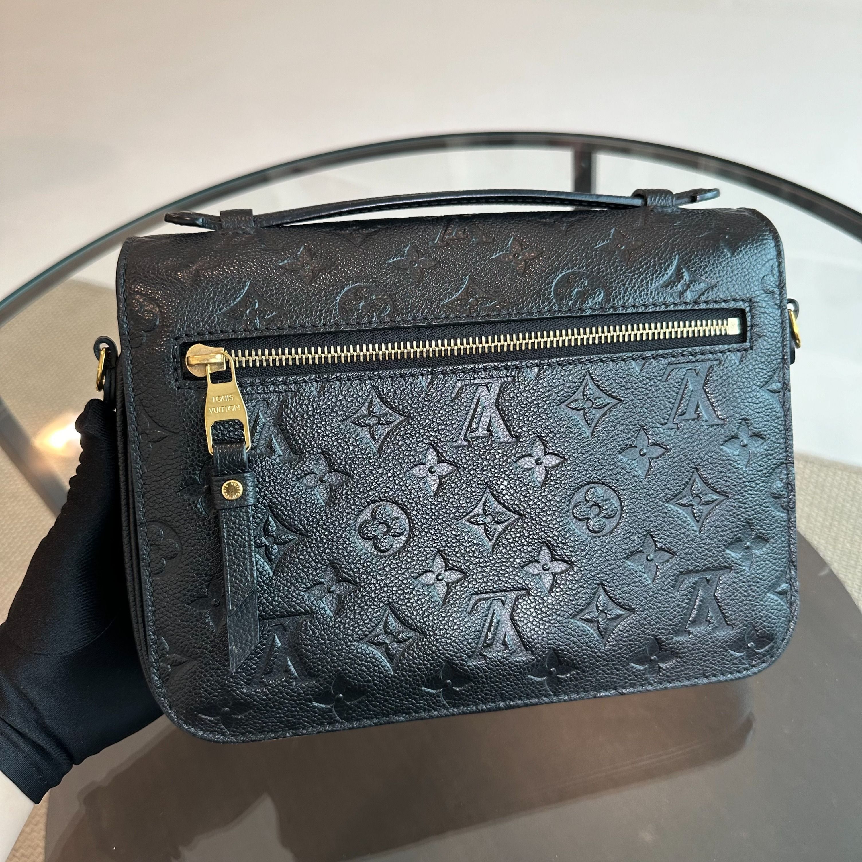 LV Pochette Metis MM Nior Monogram Empreinte Leather Black Louis Vuitton - Luxury Evermore