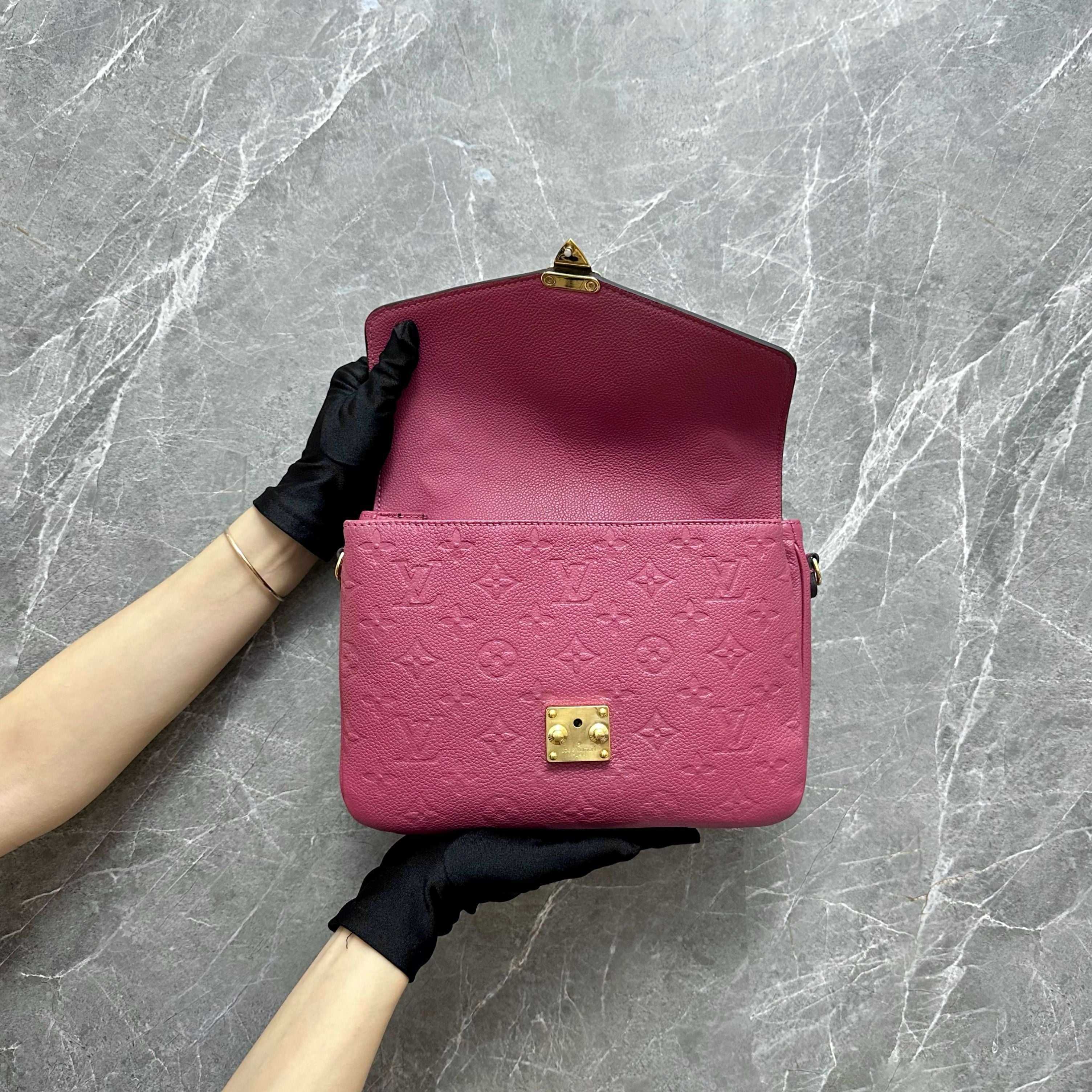 LV Pochette Metis Rose Pink Calfskin Leather - Luxury Evermore