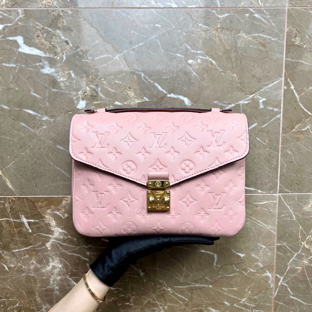 LV Pochette Metis Sakura Pink Monogram Empreinte Calfskin - Luxury Evermore