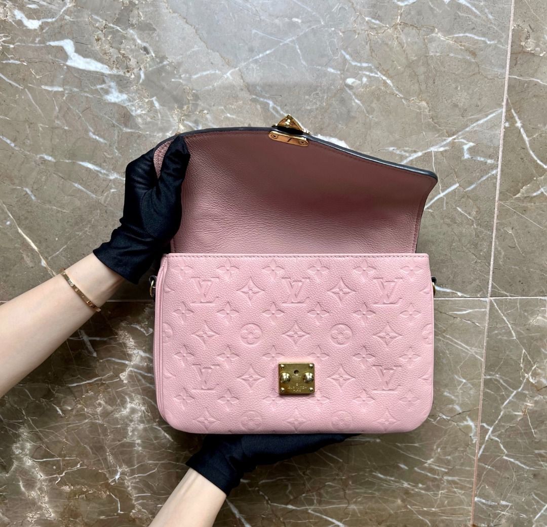 LV Pochette Metis Sakura Pink Monogram Empreinte Calfskin - Luxury Evermore