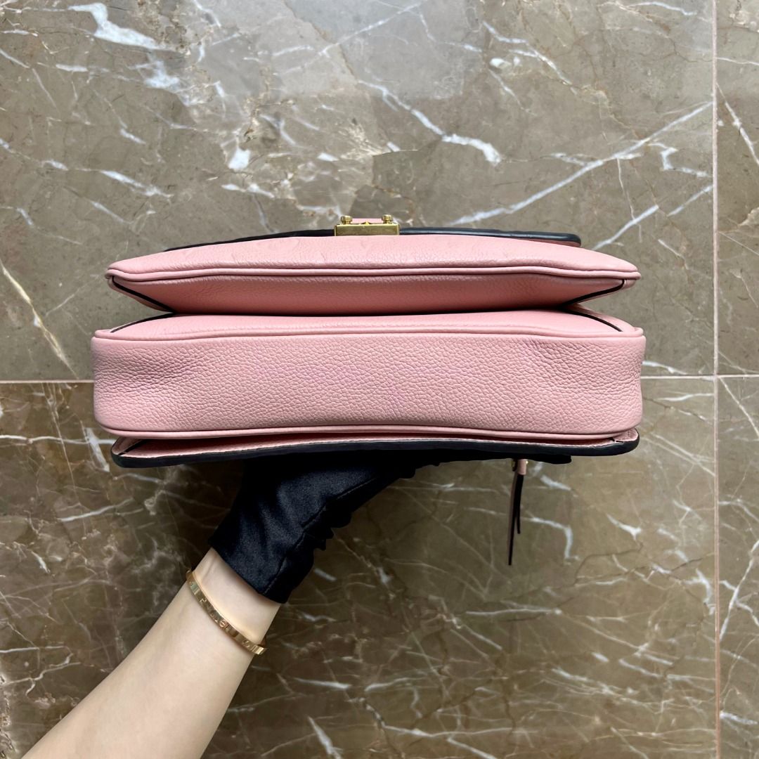 LV Pochette Metis Sakura Pink Monogram Empreinte Calfskin - Luxury Evermore