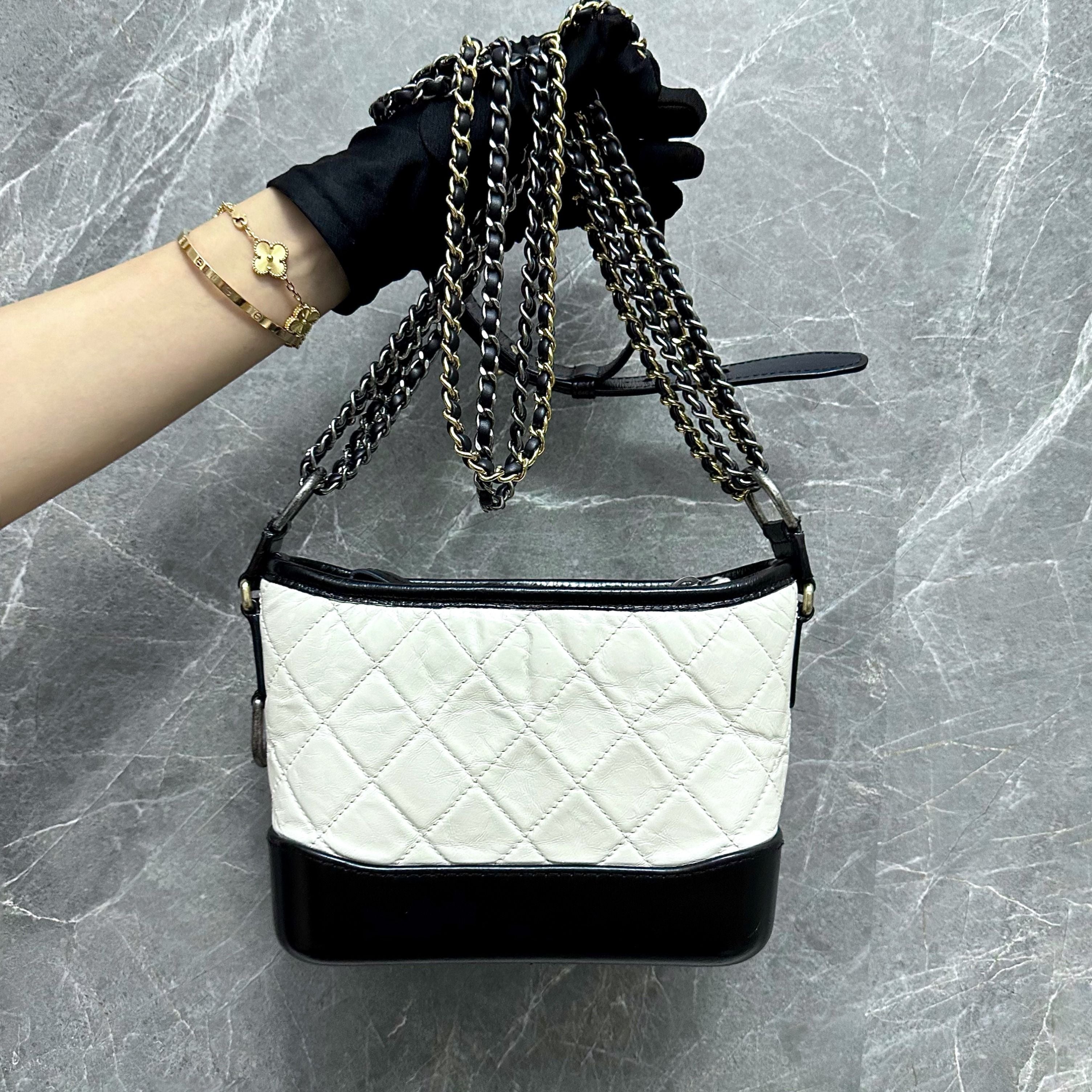 *No 28* Chanel Gabrielle Small Hobo Quilted Agend Calfskin White No 28 - Luxury Evermore