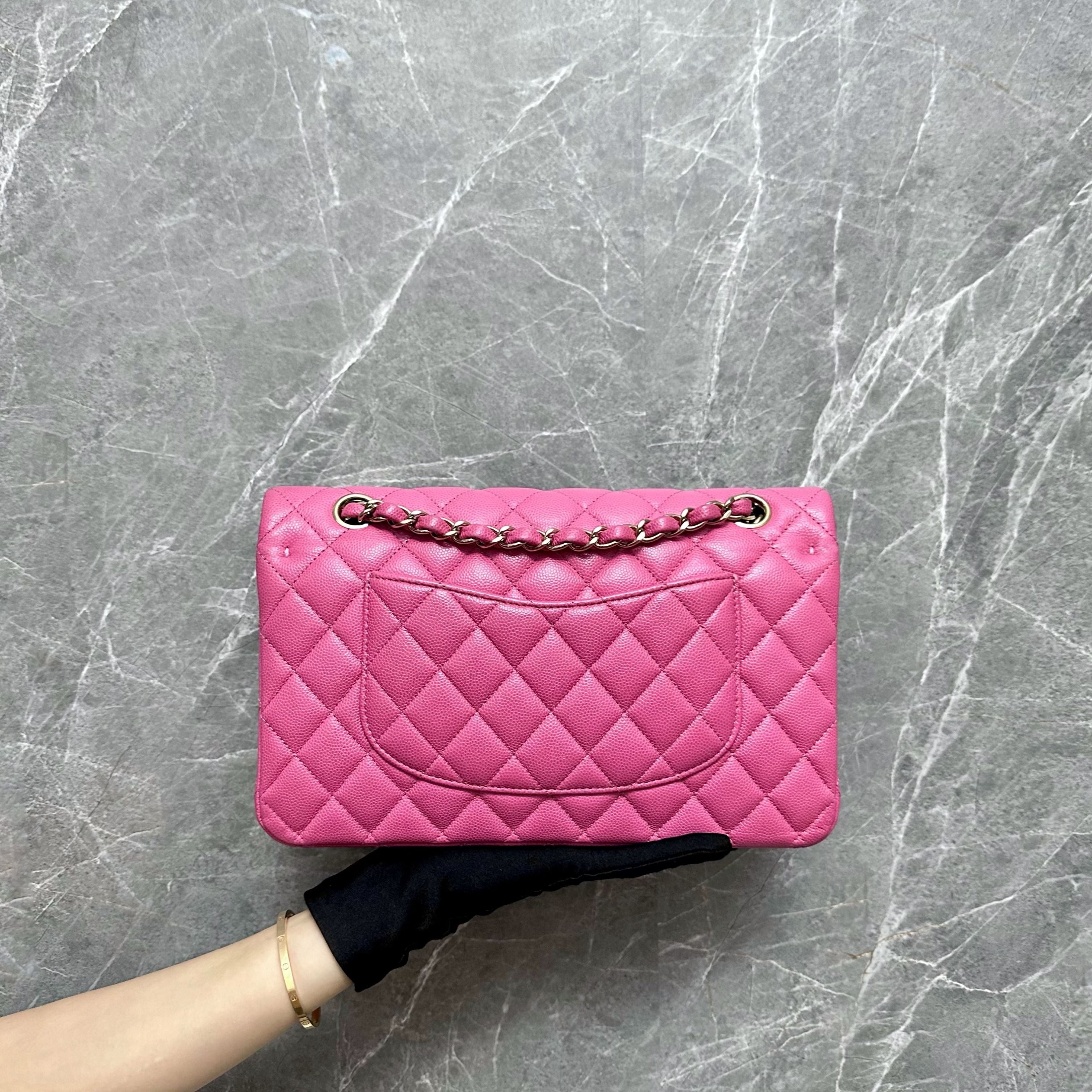 *No 29* Chanel Caviar Medium Classic Flap Double Flap Barbie Pink GHW No 29 - Luxury Evermore