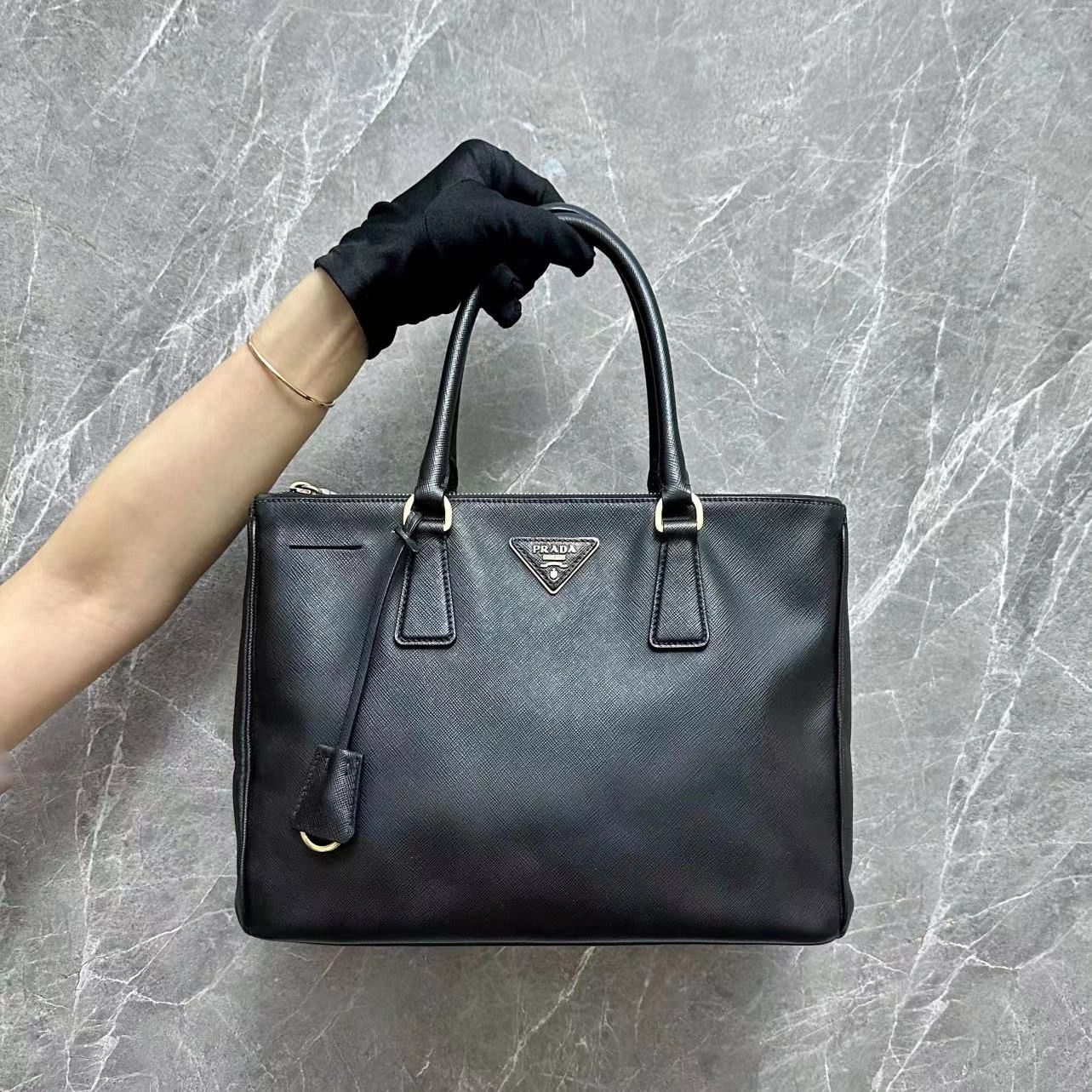 Prada Saffiano Black GHW - Luxury Evermore