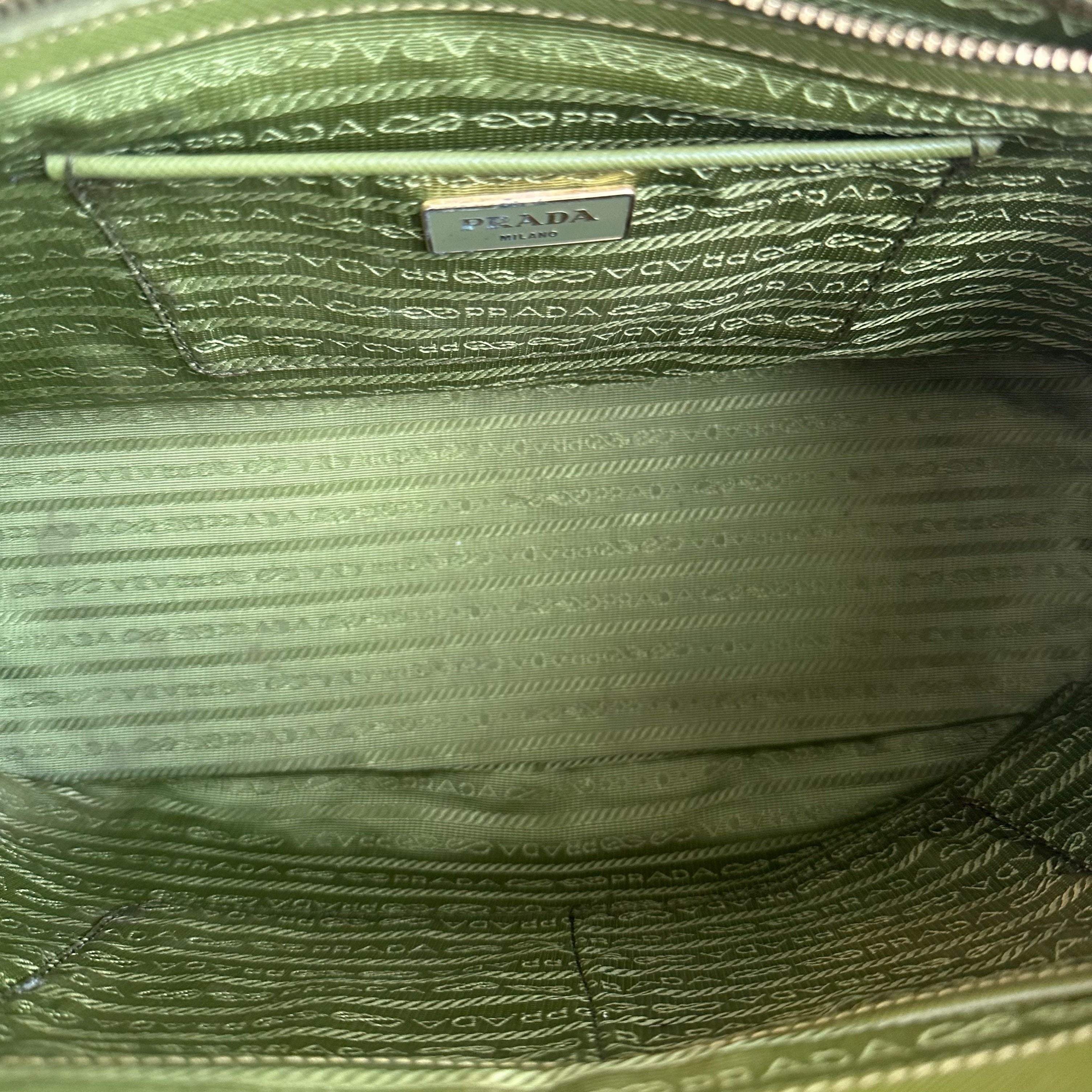 Prada Saffiano Medium Green GHW - Luxury Evermore