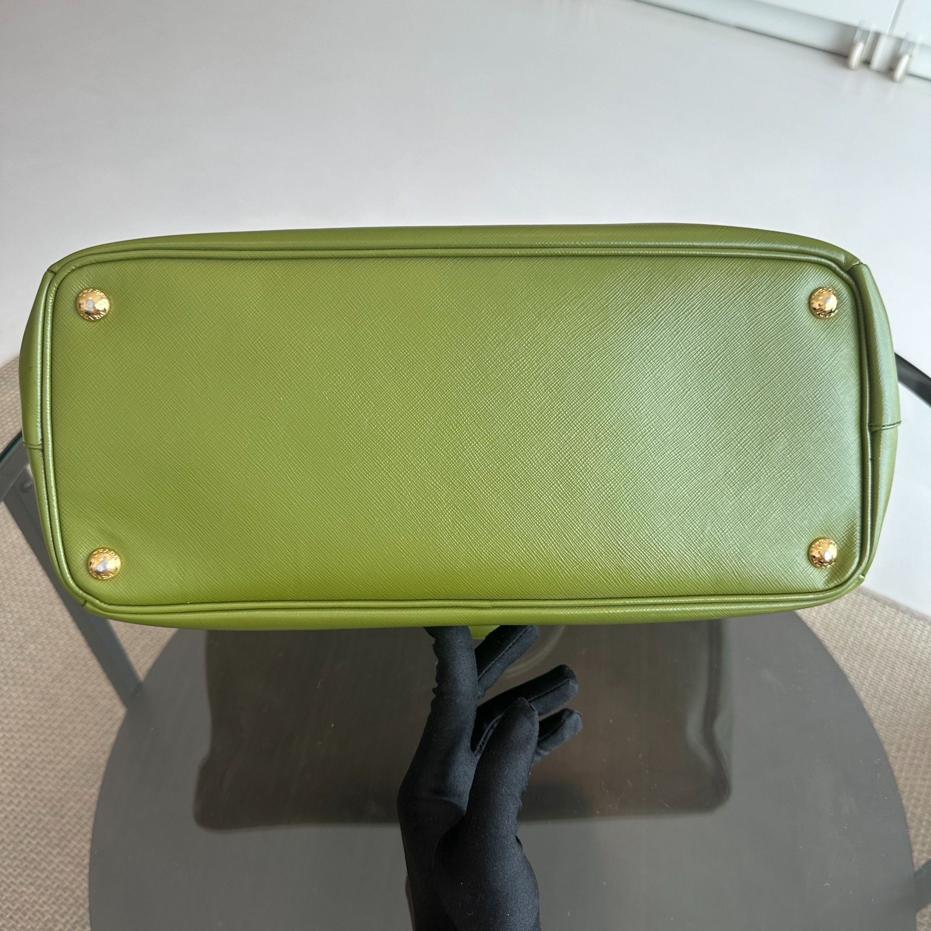 Prada Saffiano Medium Green GHW - Luxury Evermore