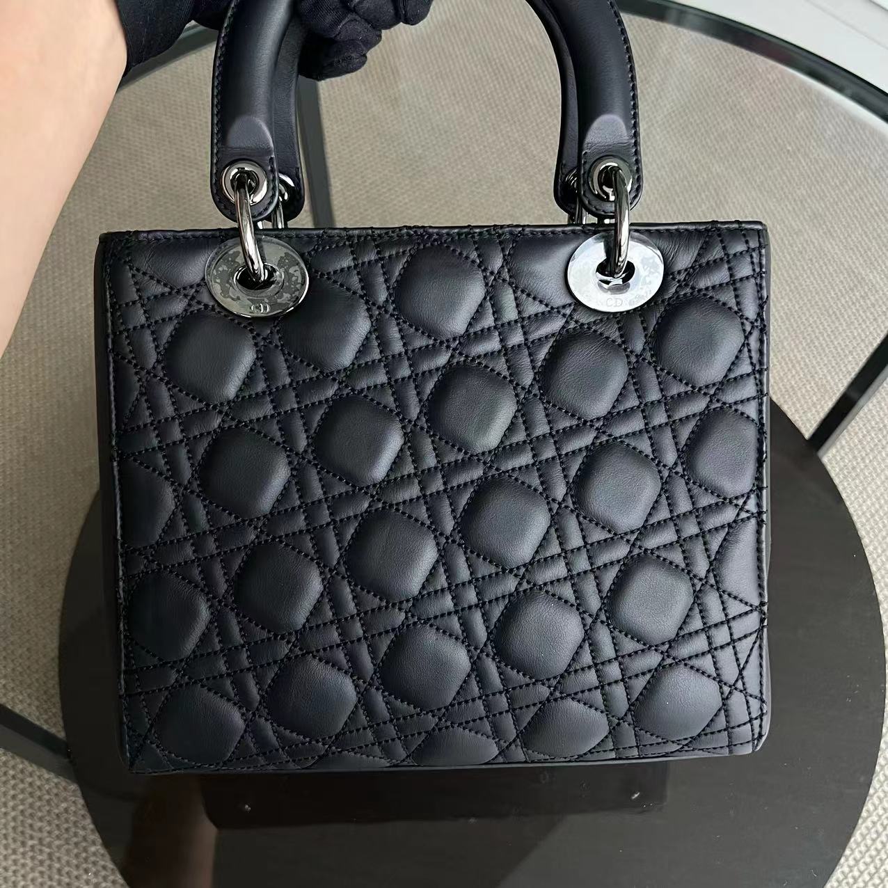 *Rare* Dior Lady Medium Anselm Reyle Cannage Calfskin Limited Edition Black SHW - Luxury Evermore