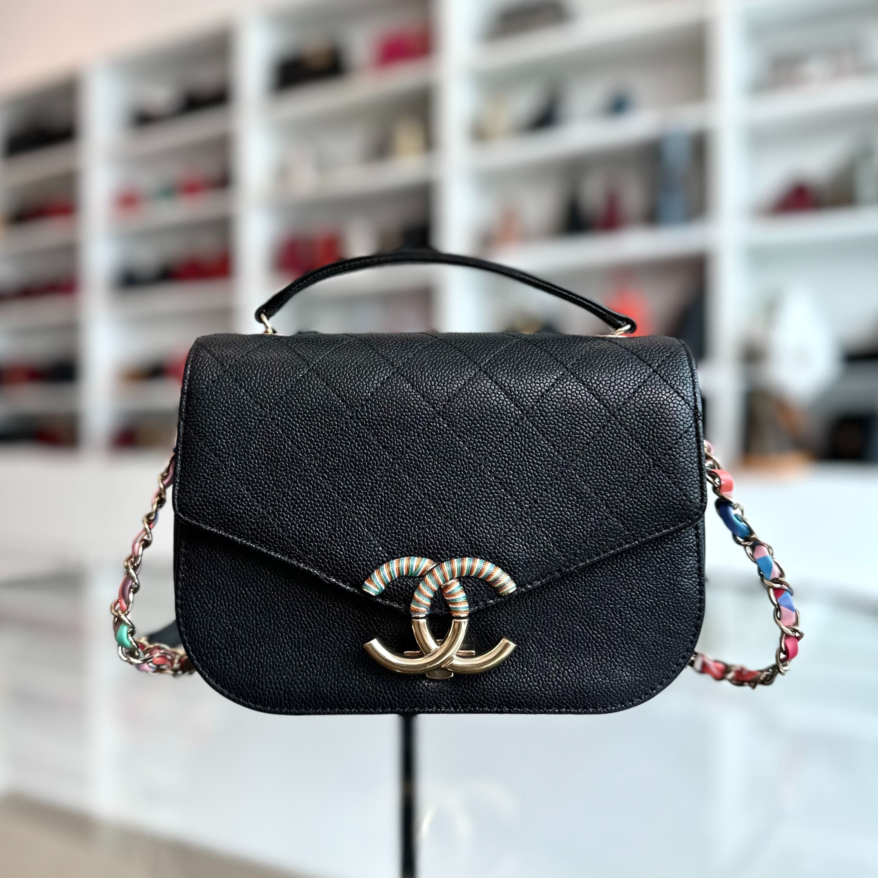 *Rare, Like New* Chanel Cuba Coco Caviar Quilted Cross Body Black GHW No 23 - Luxury Evermore